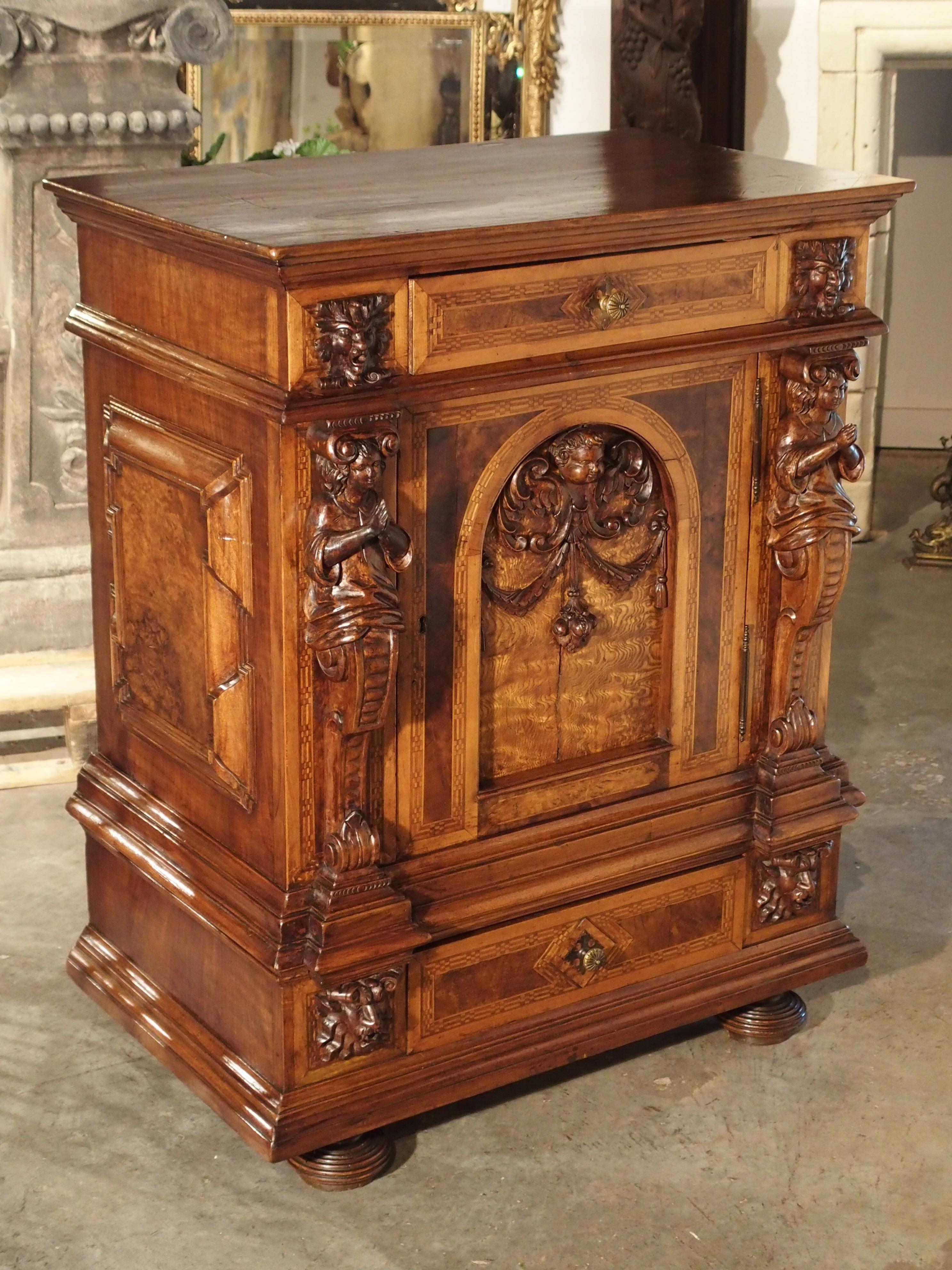 Elegant Antique French Parquetry Buffet in the Renaissance Style, Late 1800s 3