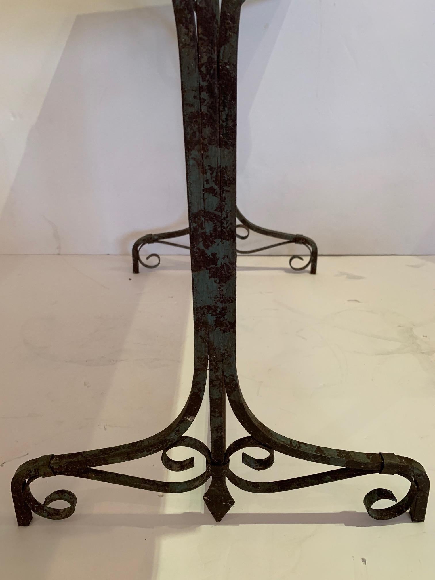 Elegant Antique Iron and Marble Small Bistro Table Console 6