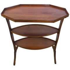 Elegant Antique Italian Directoire Fruitwood Side Table with Octagonal Top