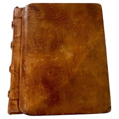 Elegant Antique Leather Wrap Italian Book Box by Atnica Arte Medici