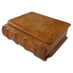 Elegant Antique Leather Wrap Italian Book Box by Atnica Arte Medici