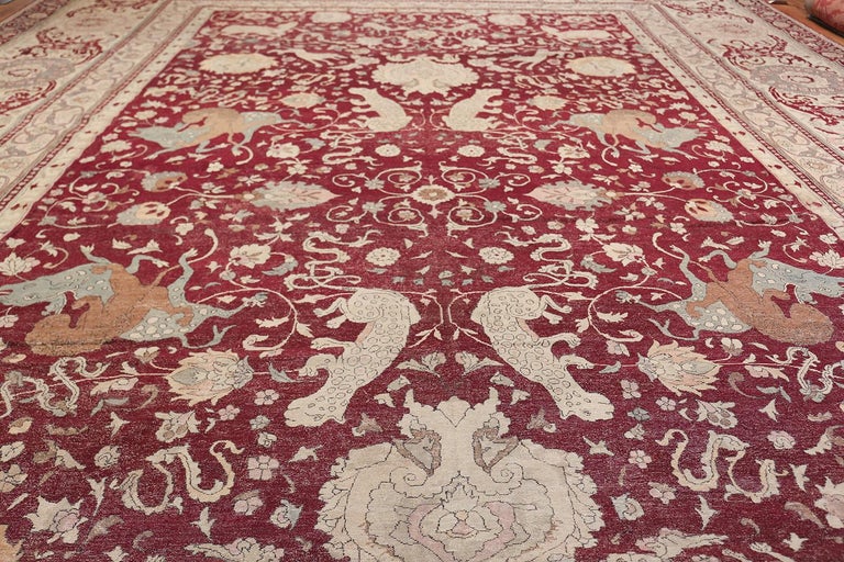 Elegant Antique Oversized Turkish Hereke Rug For Sale at 1stdibs