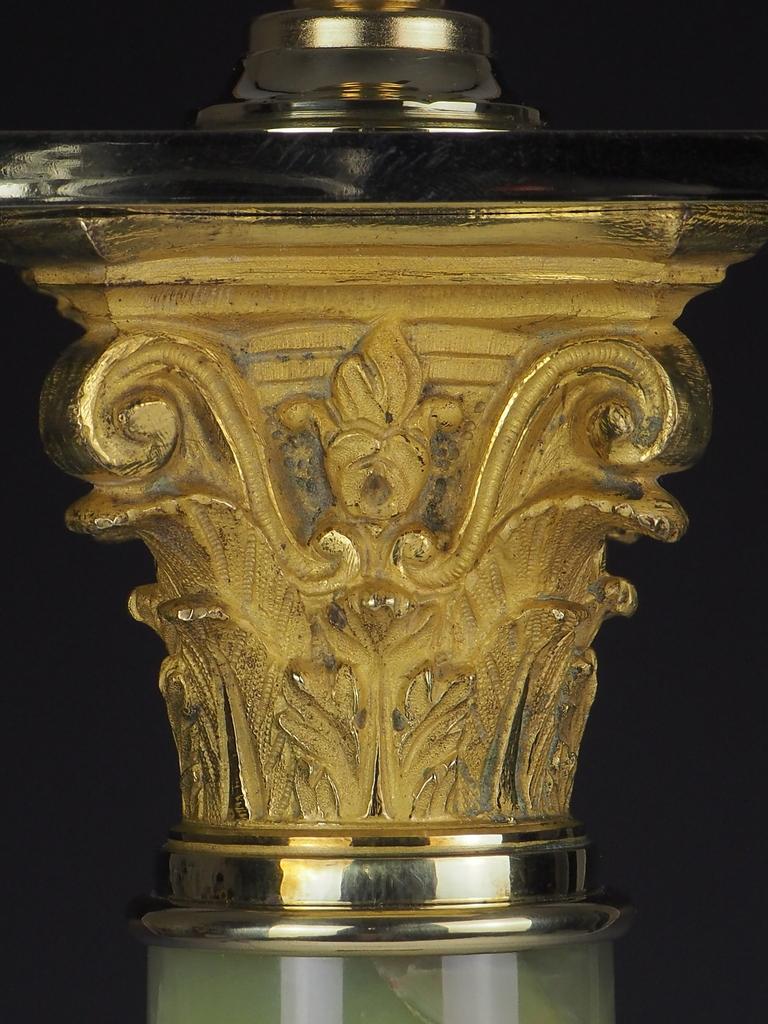 19th Century Elegant Antique Oynx Corinthian Table Lamp For Sale