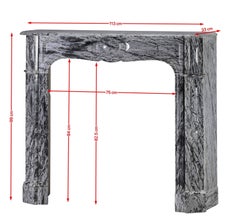 Elegant Antique Parisian Pompadour Fireplace Surround In Italian Marble