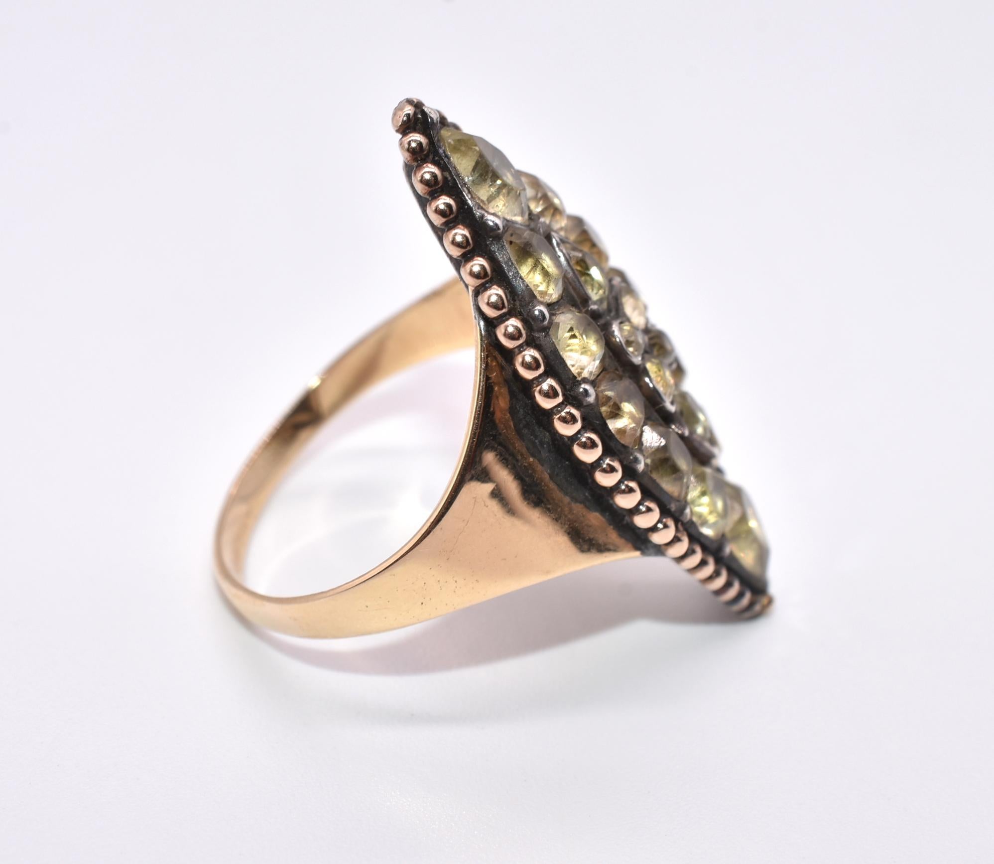 Elegant Antique Portuguese Chrysoberyl Gold Ring 1