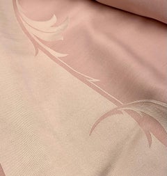 Elegant Antique Rose Damask Banquet Table Service, Tablecloth and 12 Napkins