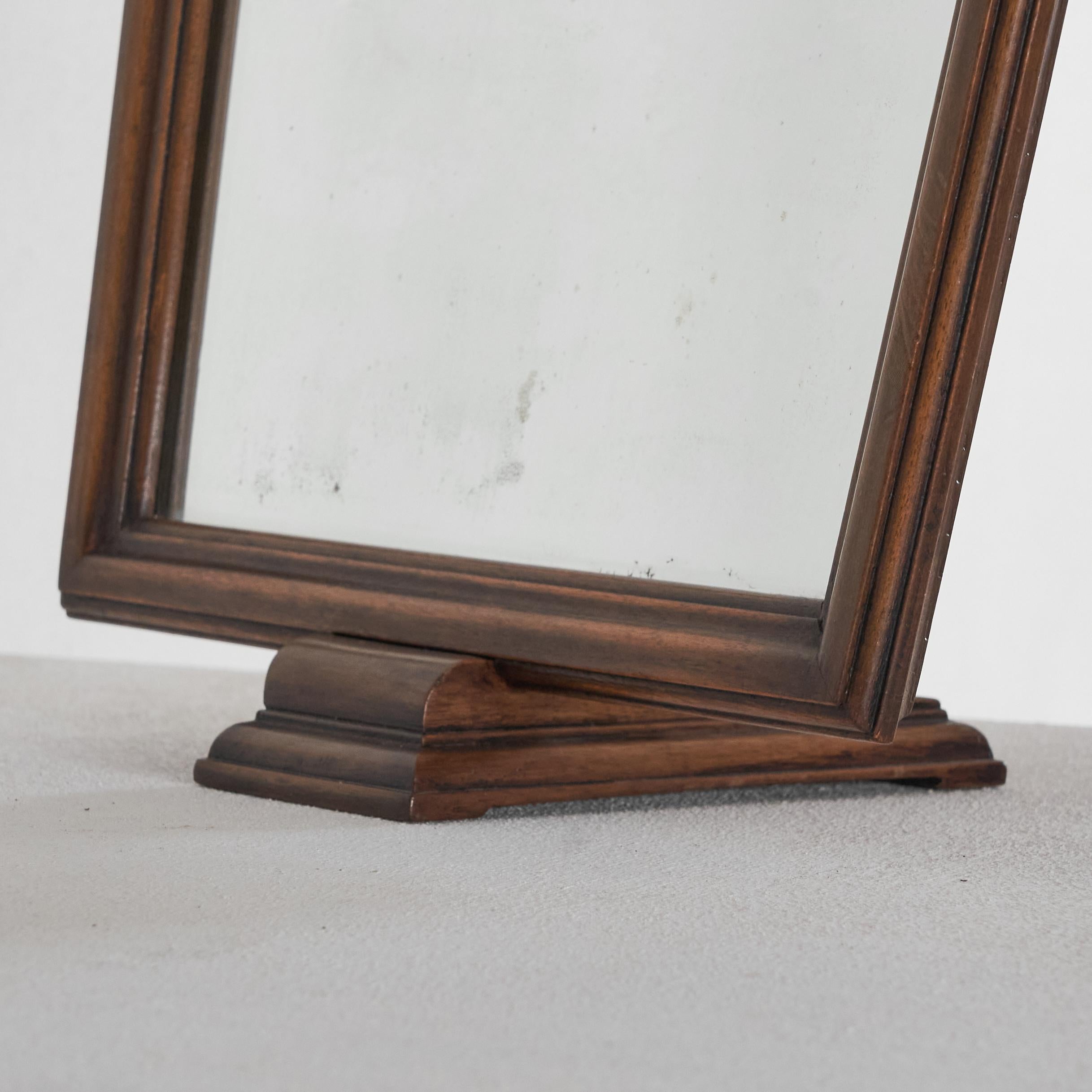 Élégant miroir de table ancien en bois  Bon état - En vente à Tilburg, NL