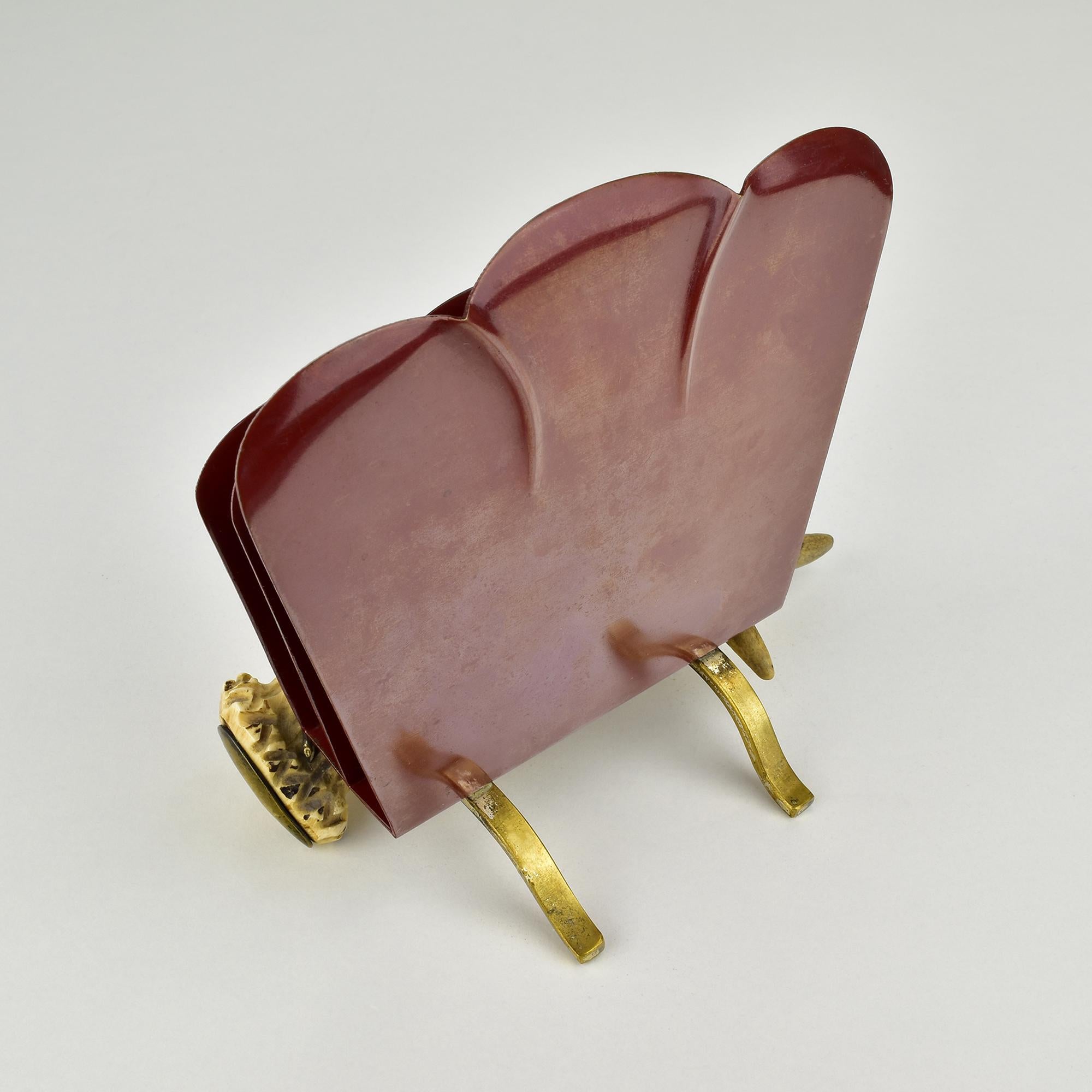 Early 20th Century Elegant Antler Letter Holder Stand Rack: Perfect Gift for Hunting Lodge Decor For Sale