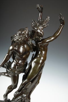 "Apollo and Daphné" Patinated Bronze Sculpture by E. Drouot, France, Circa 1890