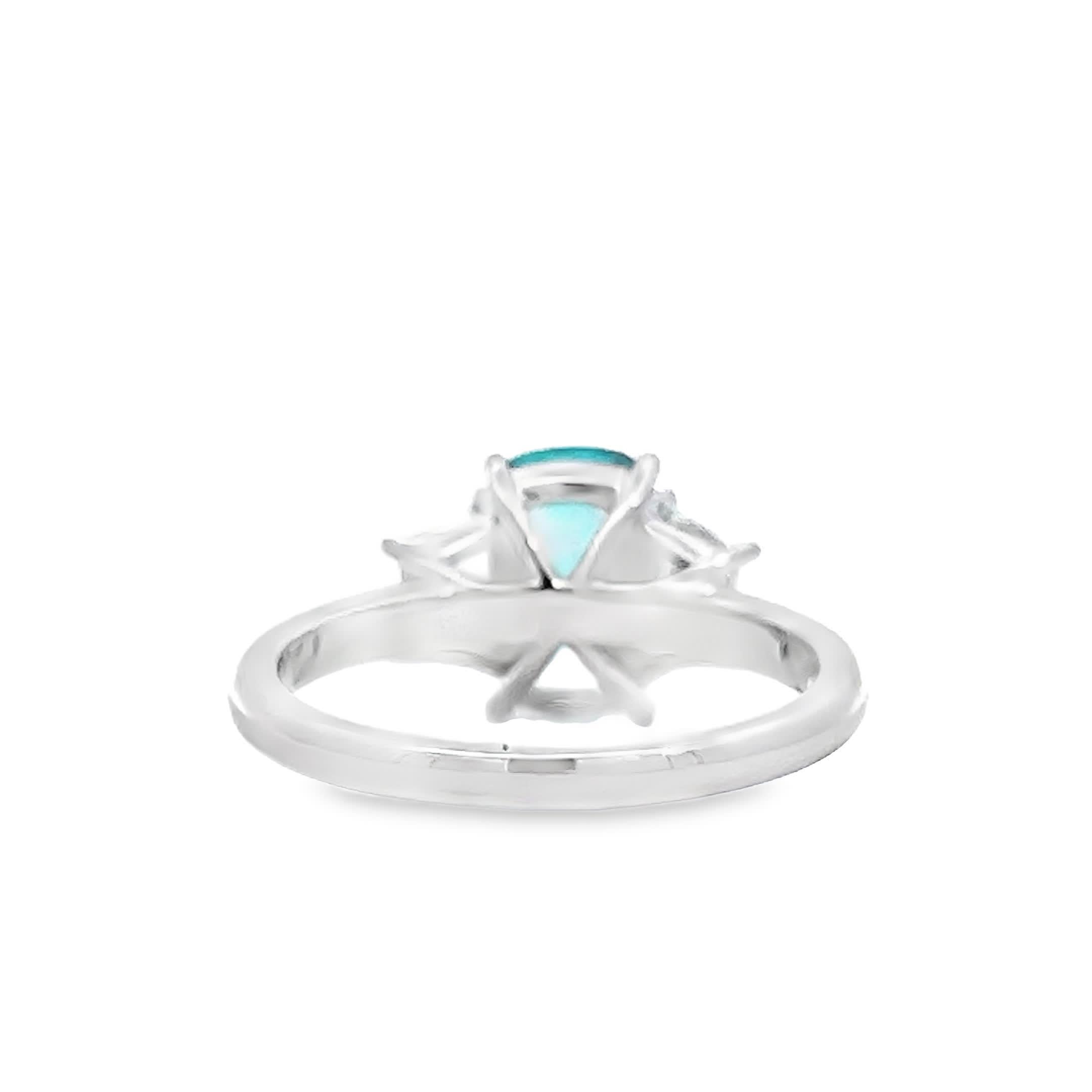 Ring mit Aquamarin und Diamant im Zustand „Neu“ im Angebot in Great Neck Plaza, NY