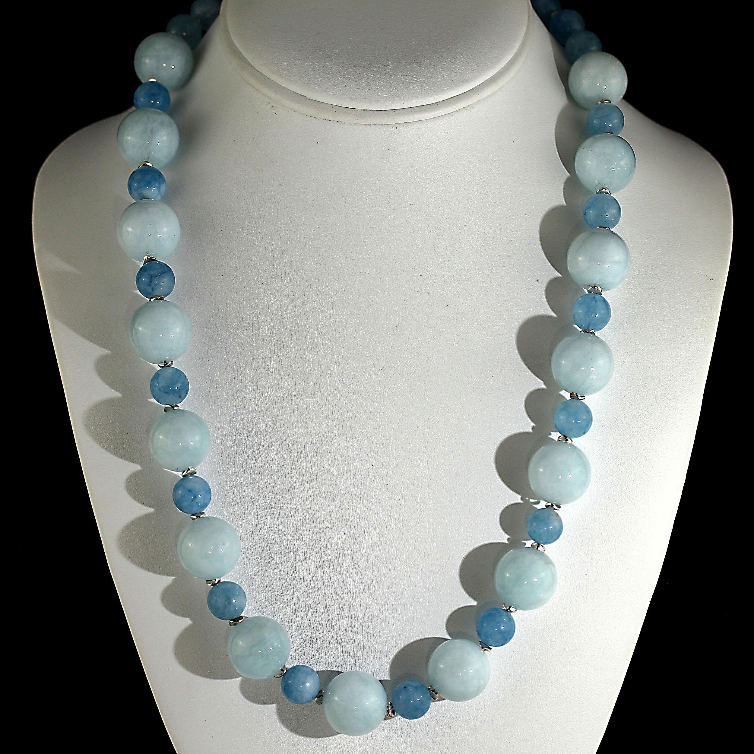 Artisan AJD Elegant Aquamarine and More Aquamarine Necklace March Birthstone