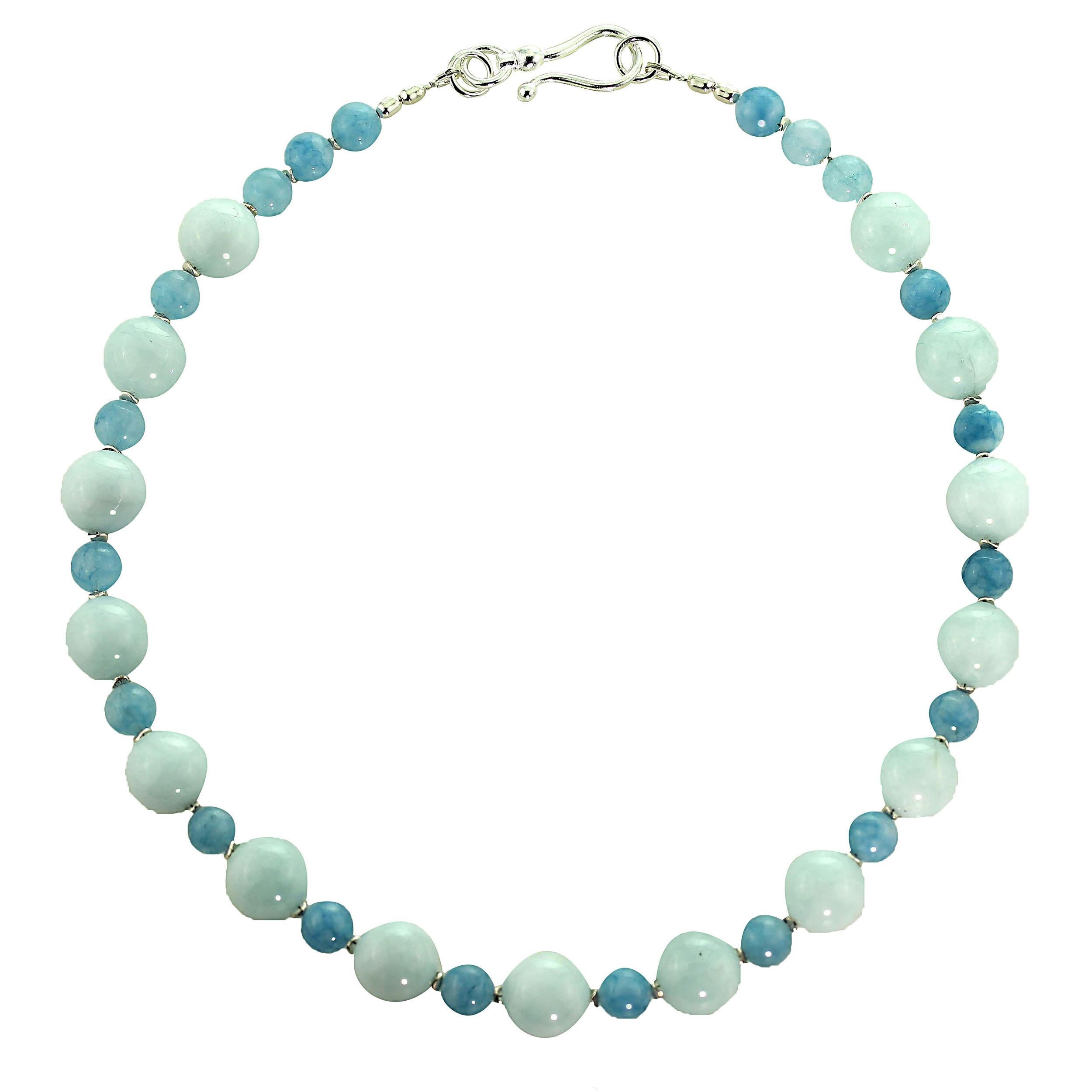 Bead AJD Elegant Aquamarine and More Aquamarine Necklace March Birthstone