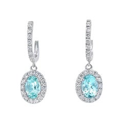 Elegantes pendientes de aguamarina