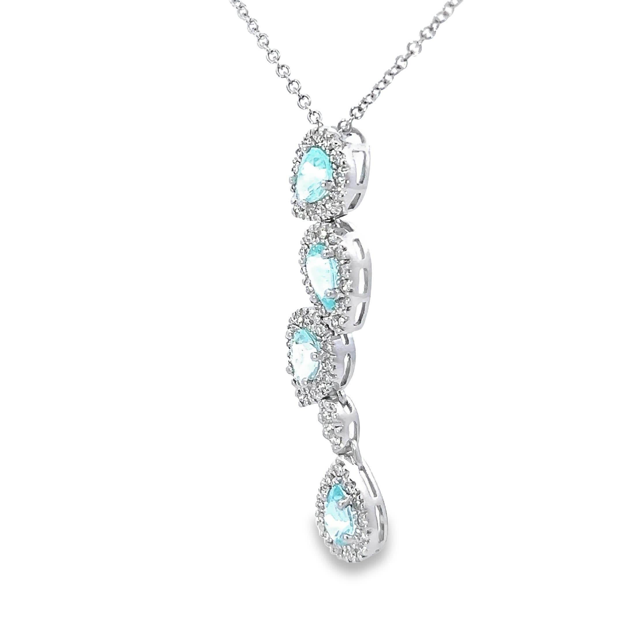 Collier à pendentifs en aigue-marine Elegance Neuf - En vente à Great Neck Plaza, NY