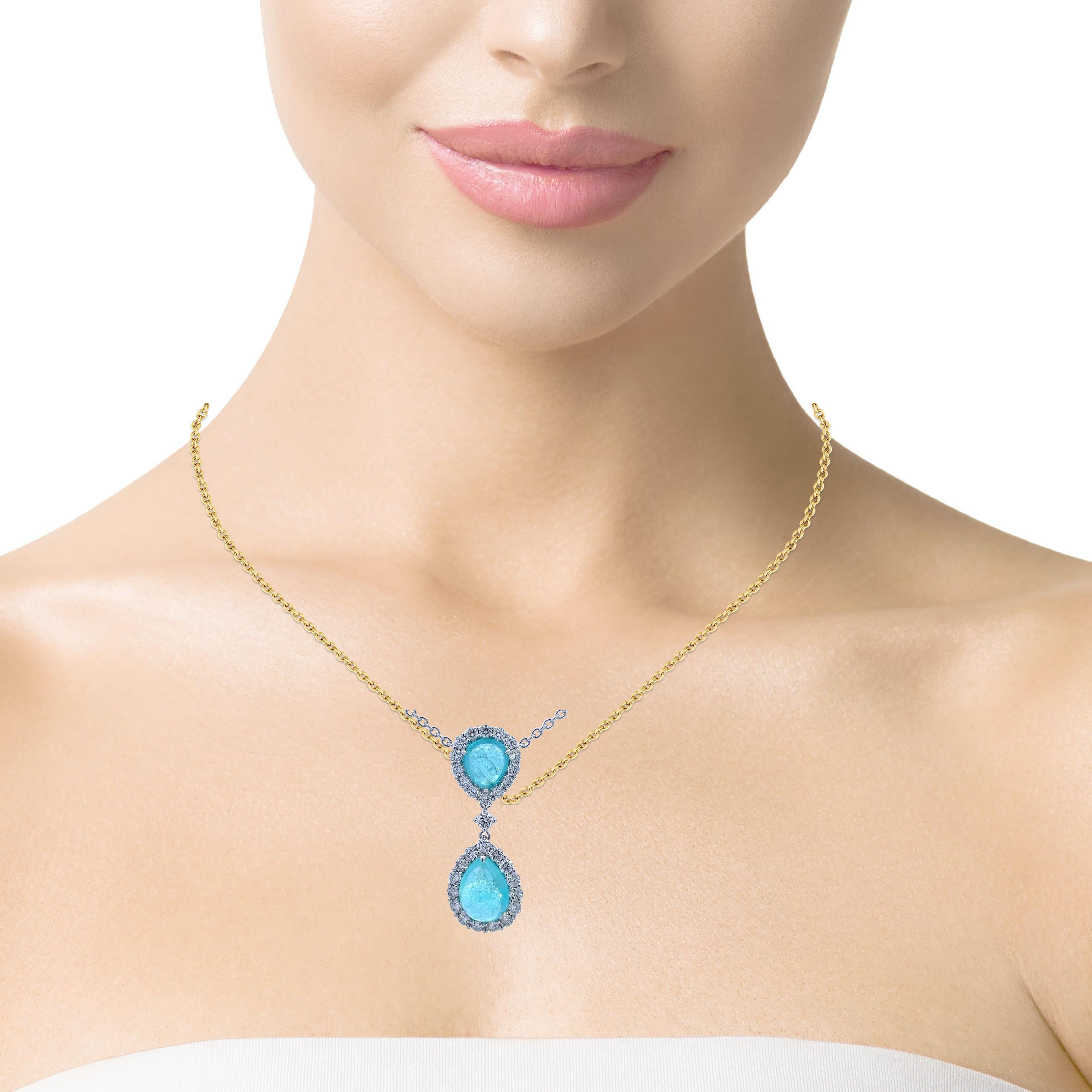 Collier à pendentifs en aigue-marine Elegance en vente 1