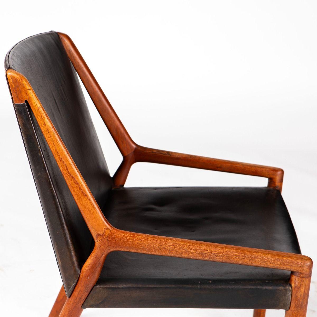 Pelle Elegant armchair designed by Ejner Larsen and Aksel Bender Madsen around 1951. in vendita