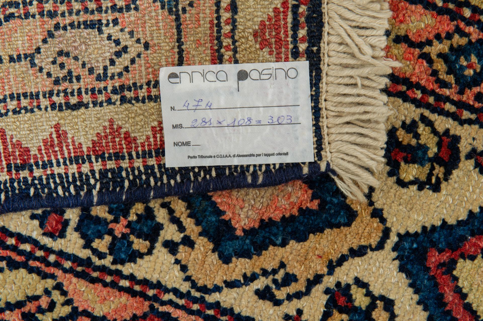 Little elegant rare antique runner: for Your bed bottom or bookcase in front or on the wall to be admired. Beauty keeps company for a long time.
The blue color has a special long preparation procedure and it's used for important carpets.
The price