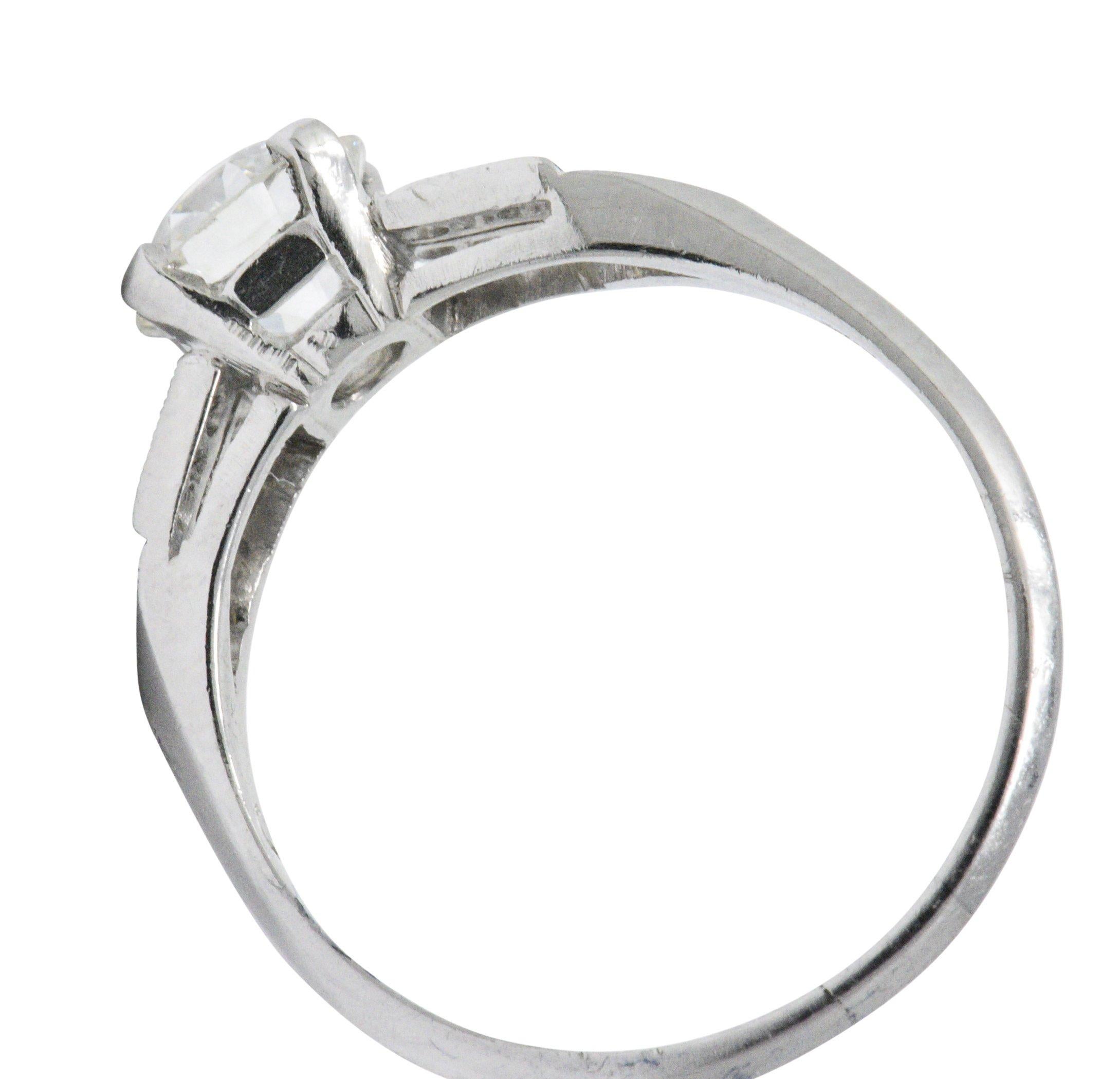 Elegant Art Deco 1.23 CTW Diamond & Platinum Alternative Ring GIA Certified 1