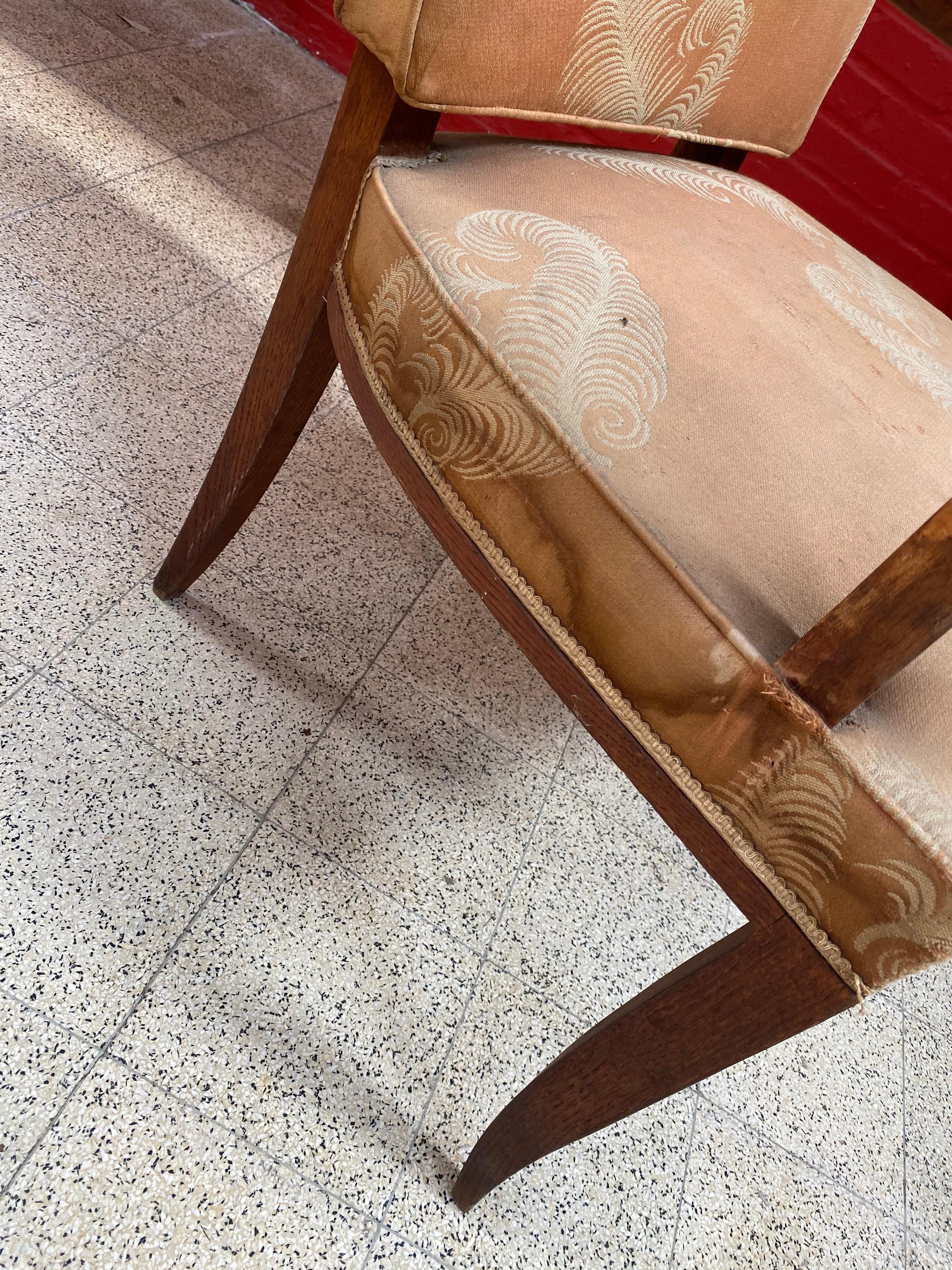 Elegante Sillón Art Decó de Roble, circa 1930 en venta 5