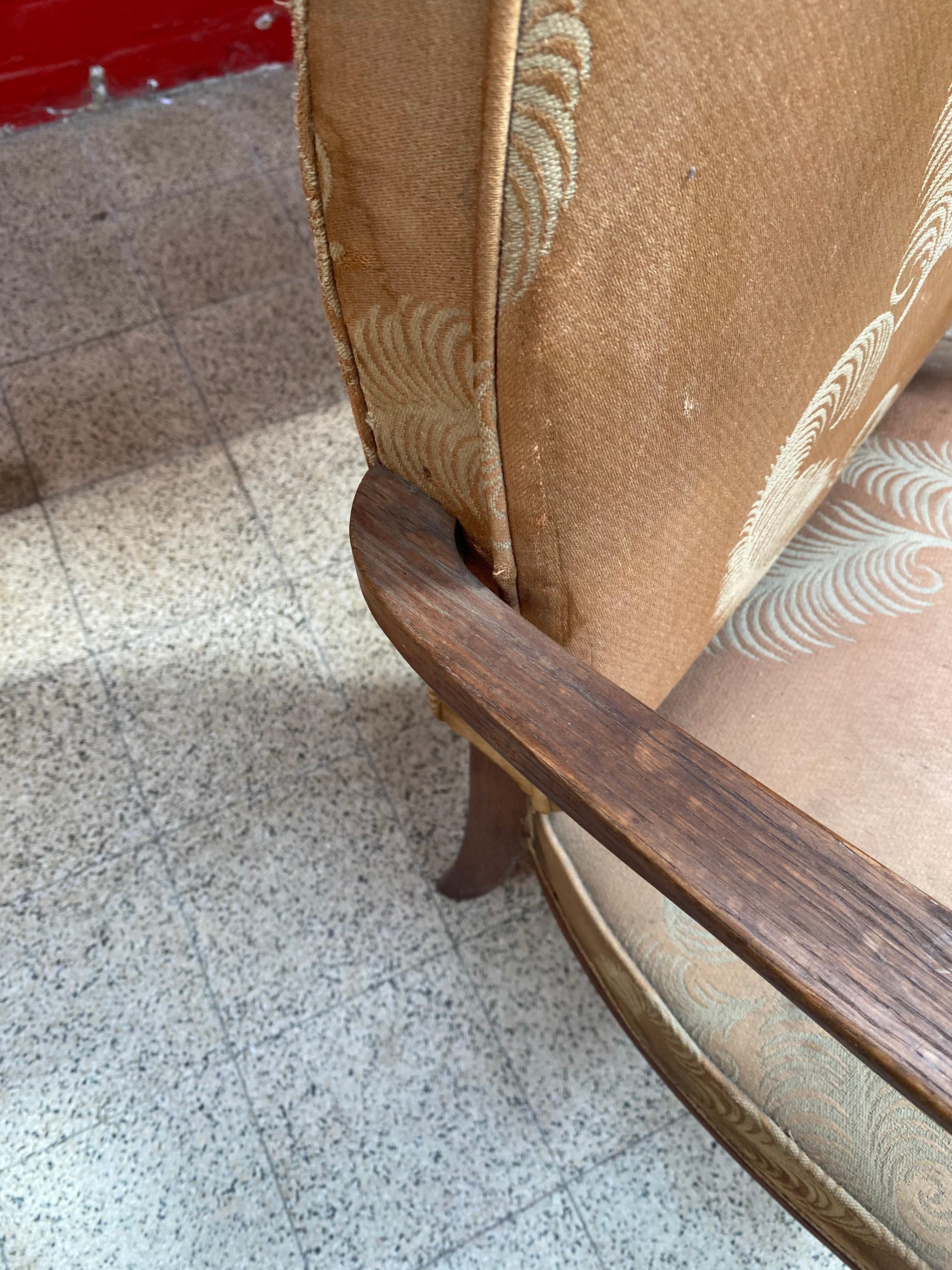 Elegante Sillón Art Decó de Roble, circa 1930 en venta 2