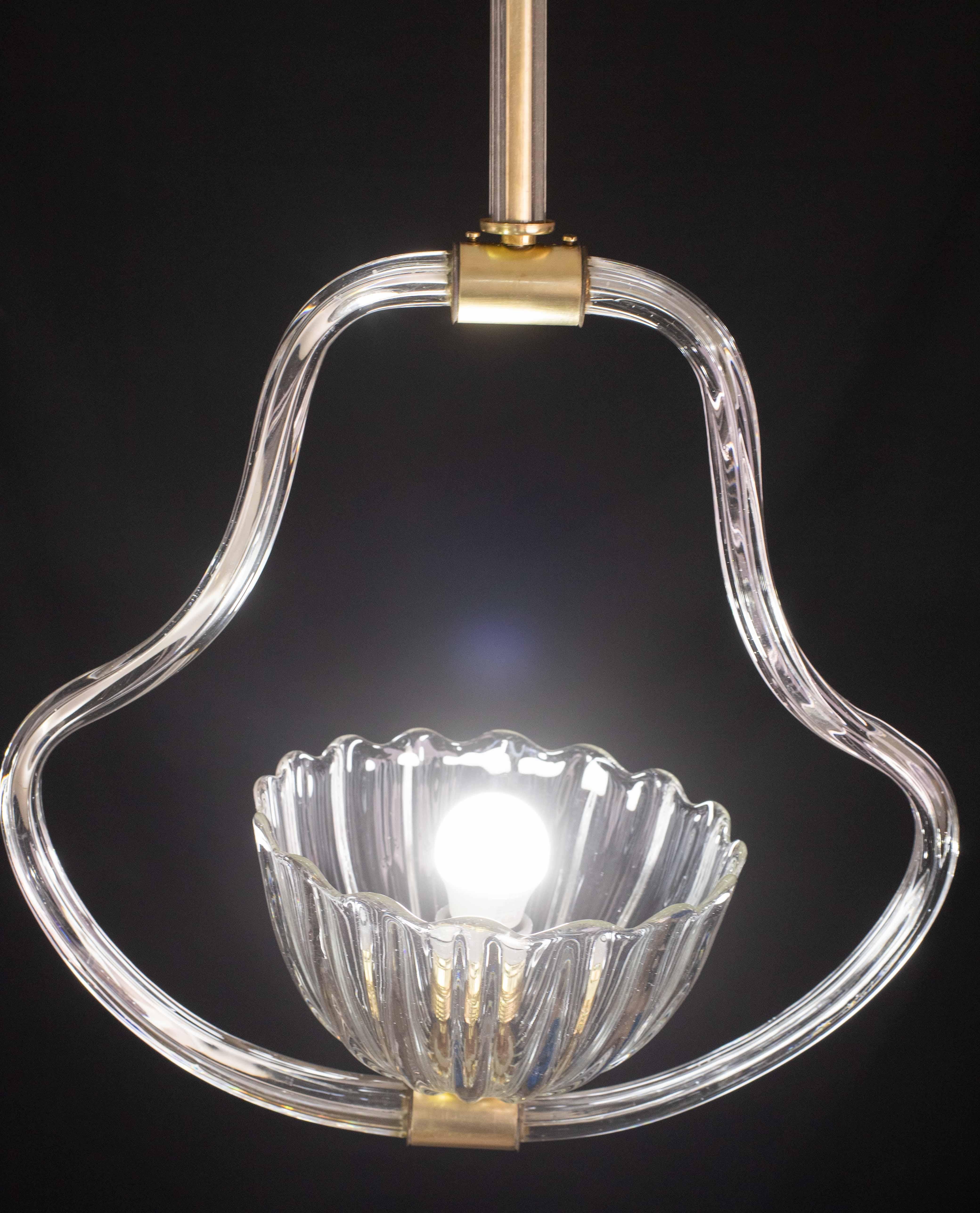 Elegant Art Decò Barovier and Toso Chandelier, 1940s en vente 3