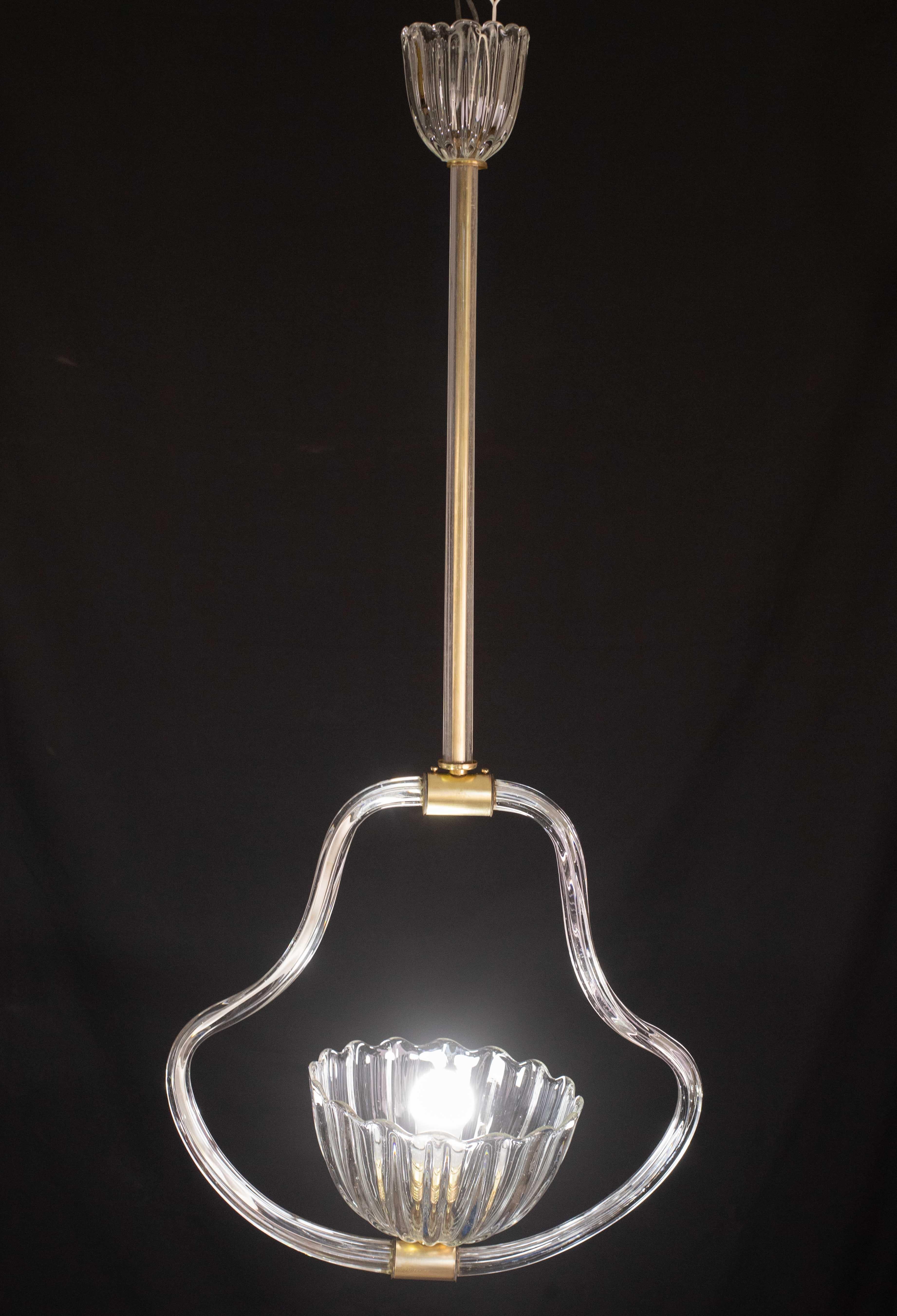 Elegant Art Decò Barovier and Toso Chandelier, 1940s en vente 4