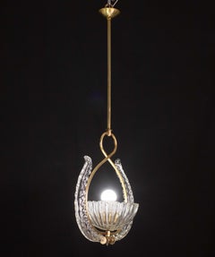 Elegant Art Decò Barovier and Toso Chandelier, 1940s
