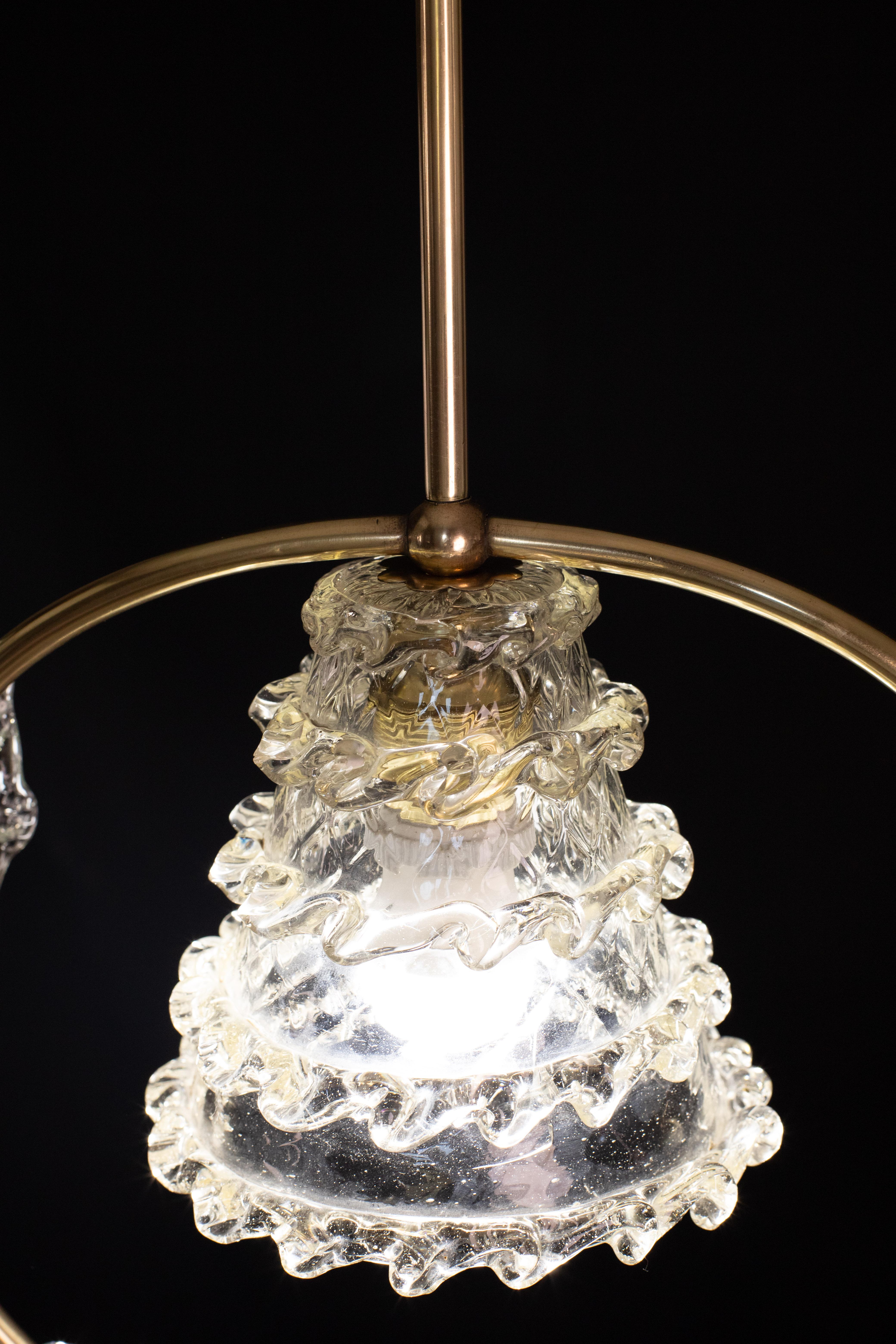 Eleganza del lampadario Art Decò Barovier&Toso, anni '40 In condizioni buone in vendita a Roma, IT