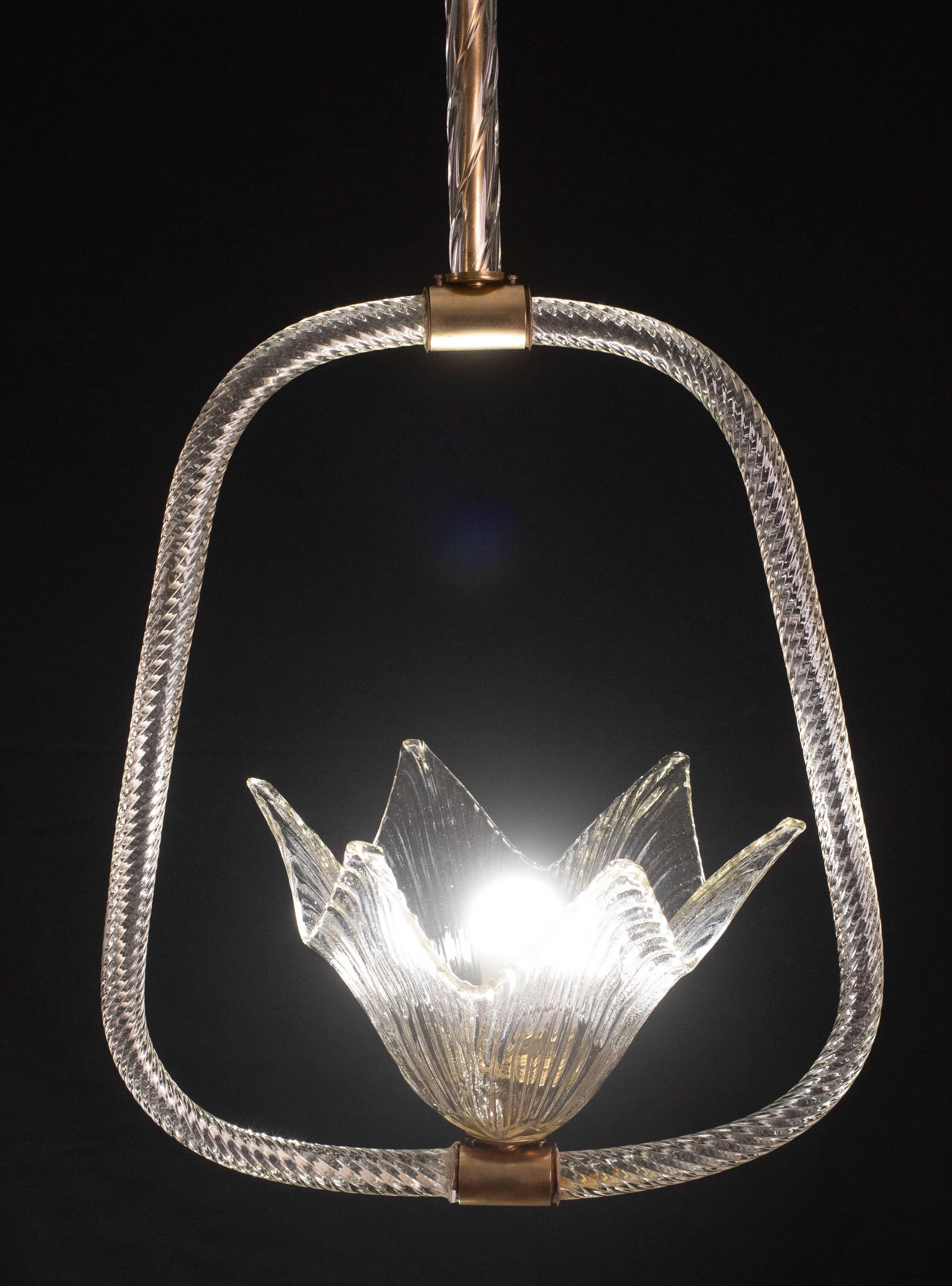 Elegant Art Decò Barovier and Toso Chandelier, 1940s In Good Condition For Sale In Roma, IT