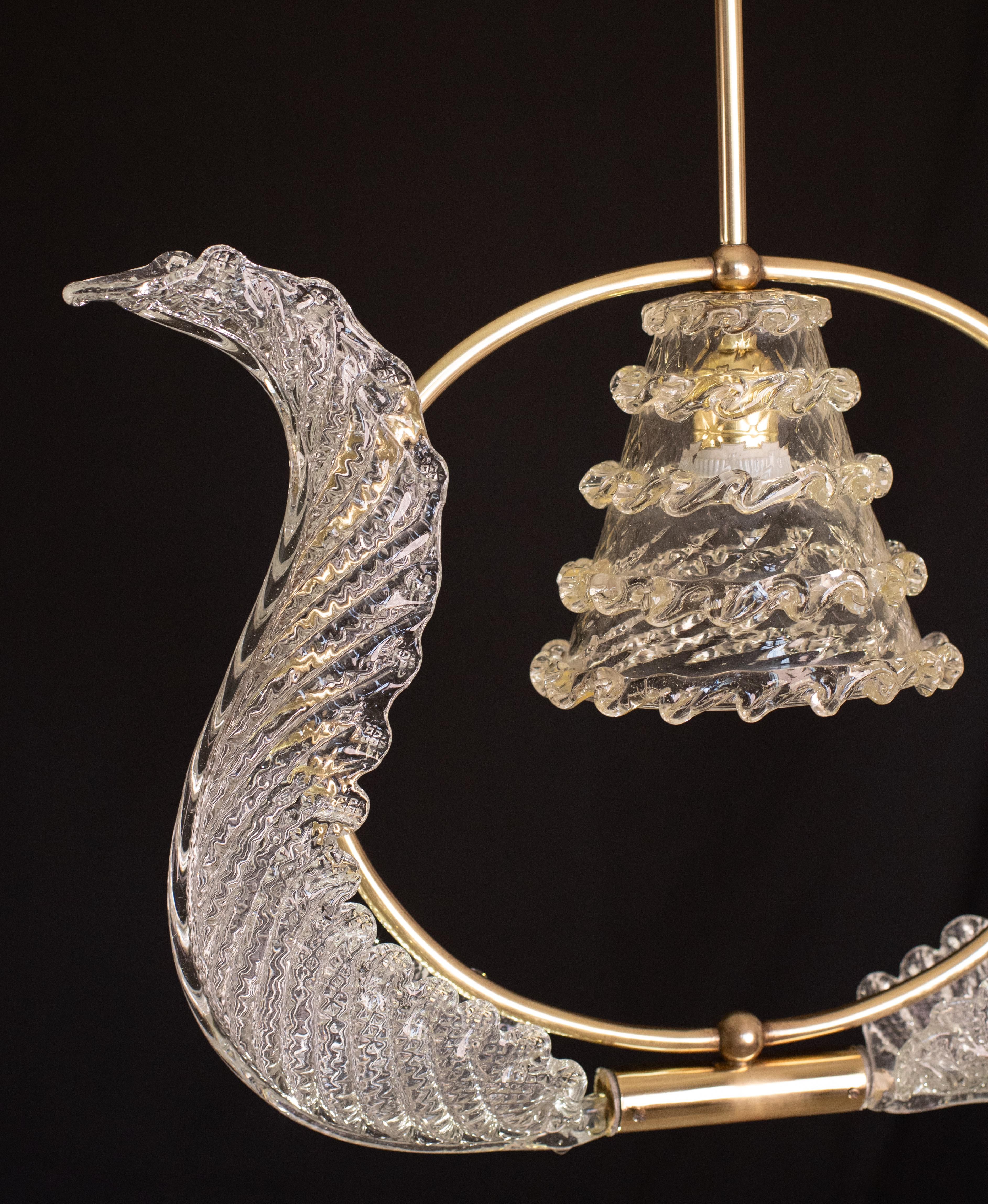 Vetro di Murano Eleganza del lampadario Art Decò Barovier&Toso, anni '40 in vendita