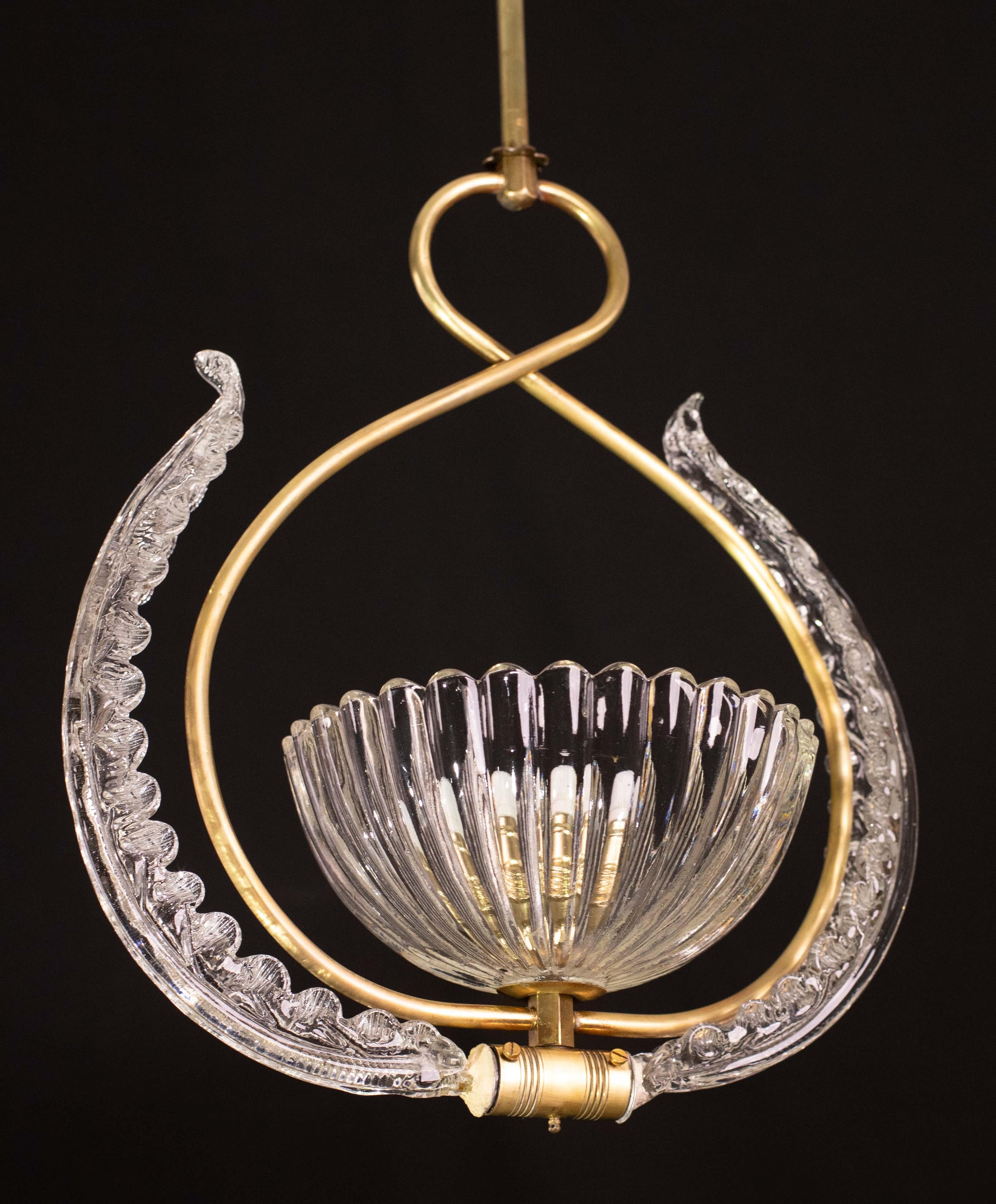 Vetro di Murano Eleganza del lampadario Art Decò Barovier&Toso, anni '40 in vendita