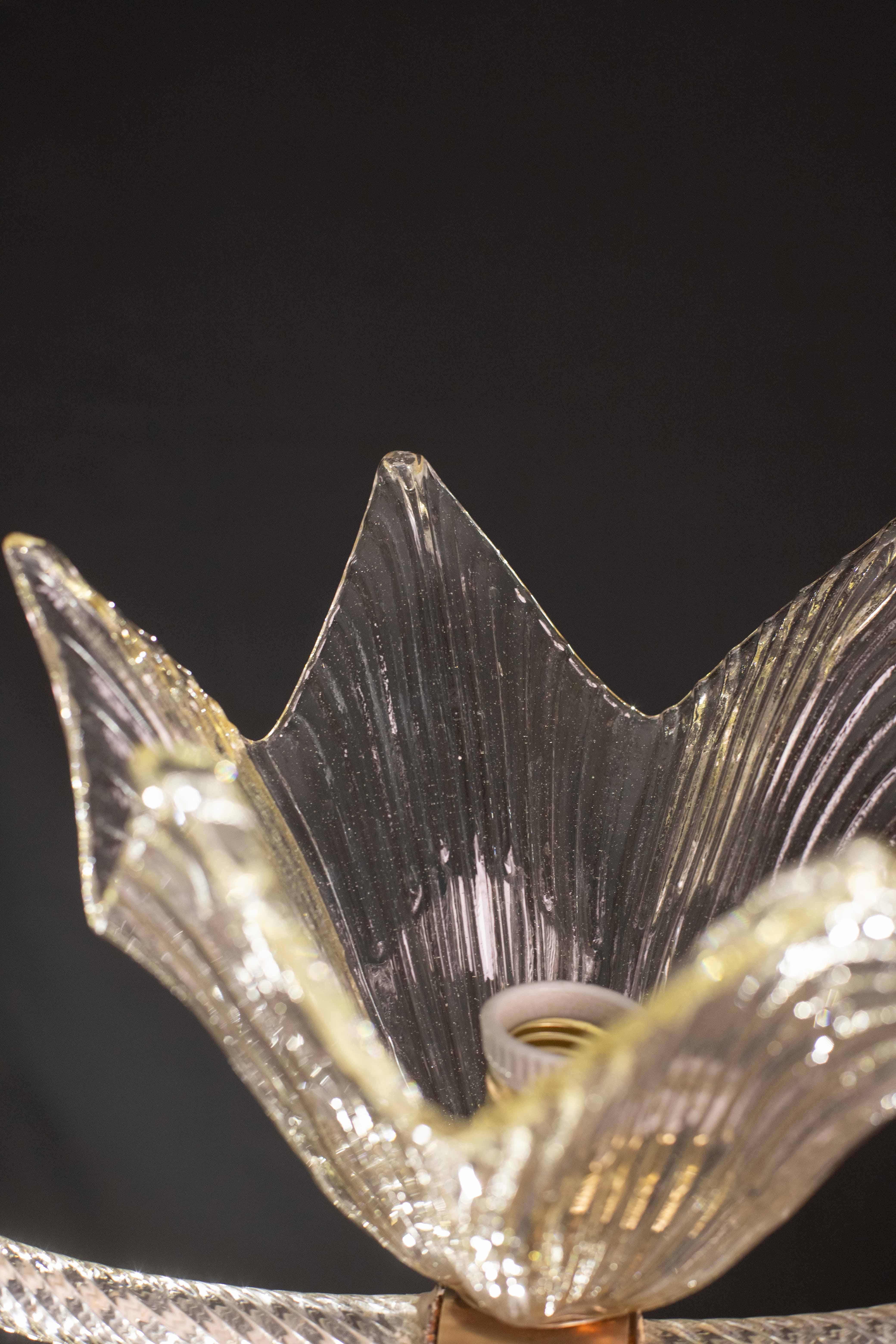 Elegant Art Decò Barovier and Toso Chandelier, 1940s For Sale 2
