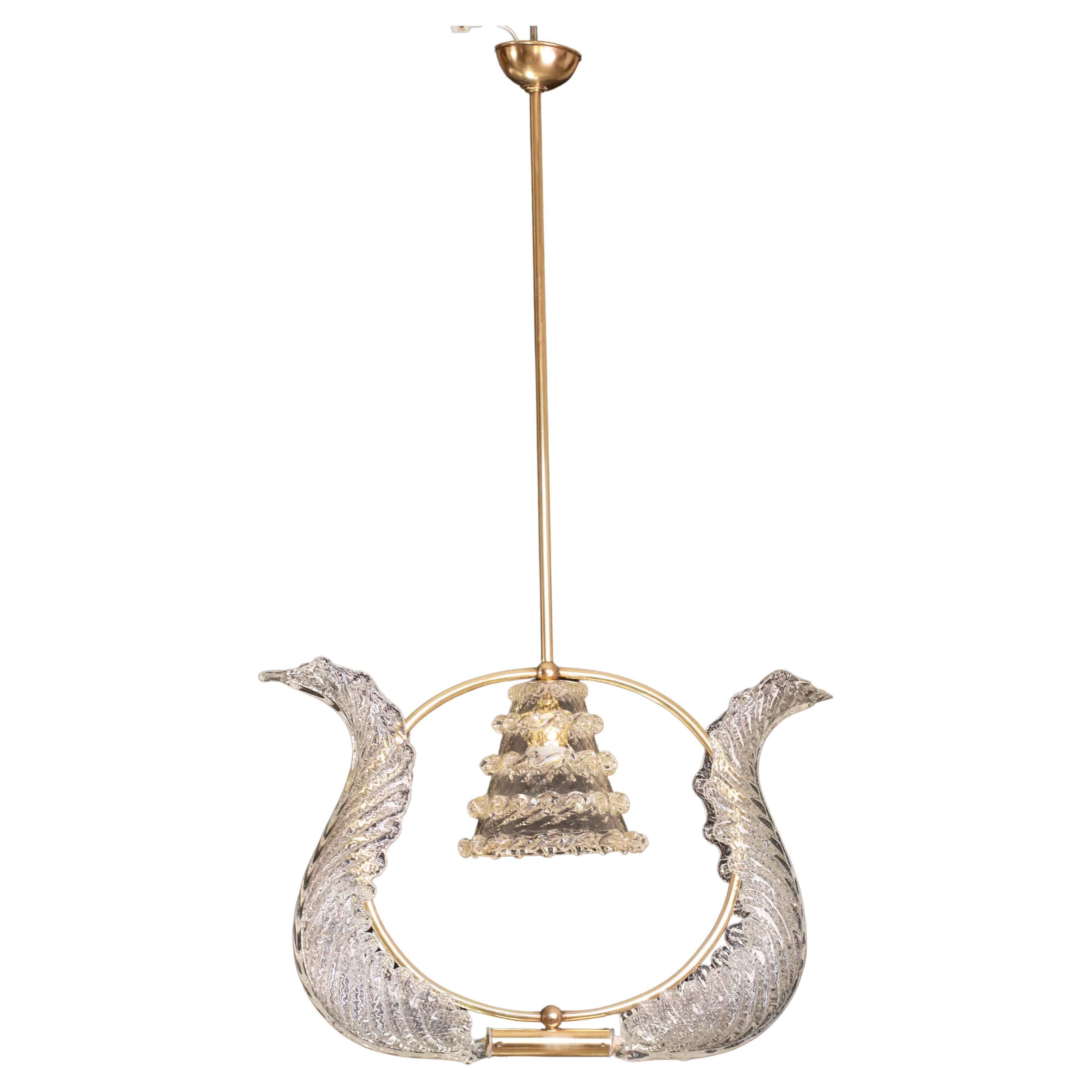 Elegance Art Decò Barovier&Toso Chandelier, 1940s
