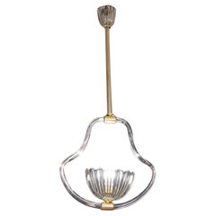 Elegant Art Decò Barovier and Toso Chandelier, 1940s