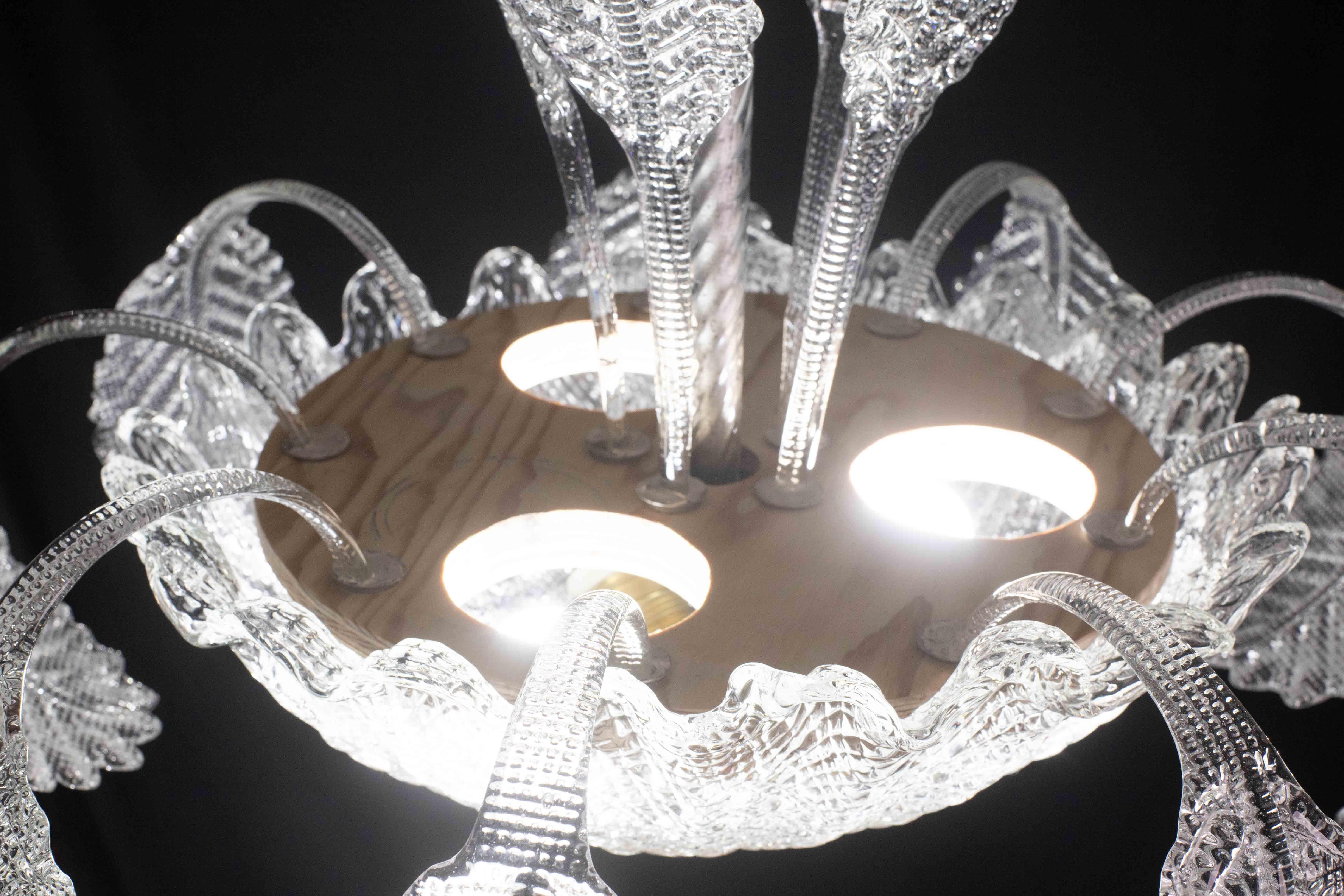 Eleganza Art Decò, lampadario Barovier&Toso, vetro di Murano, anni '50 6