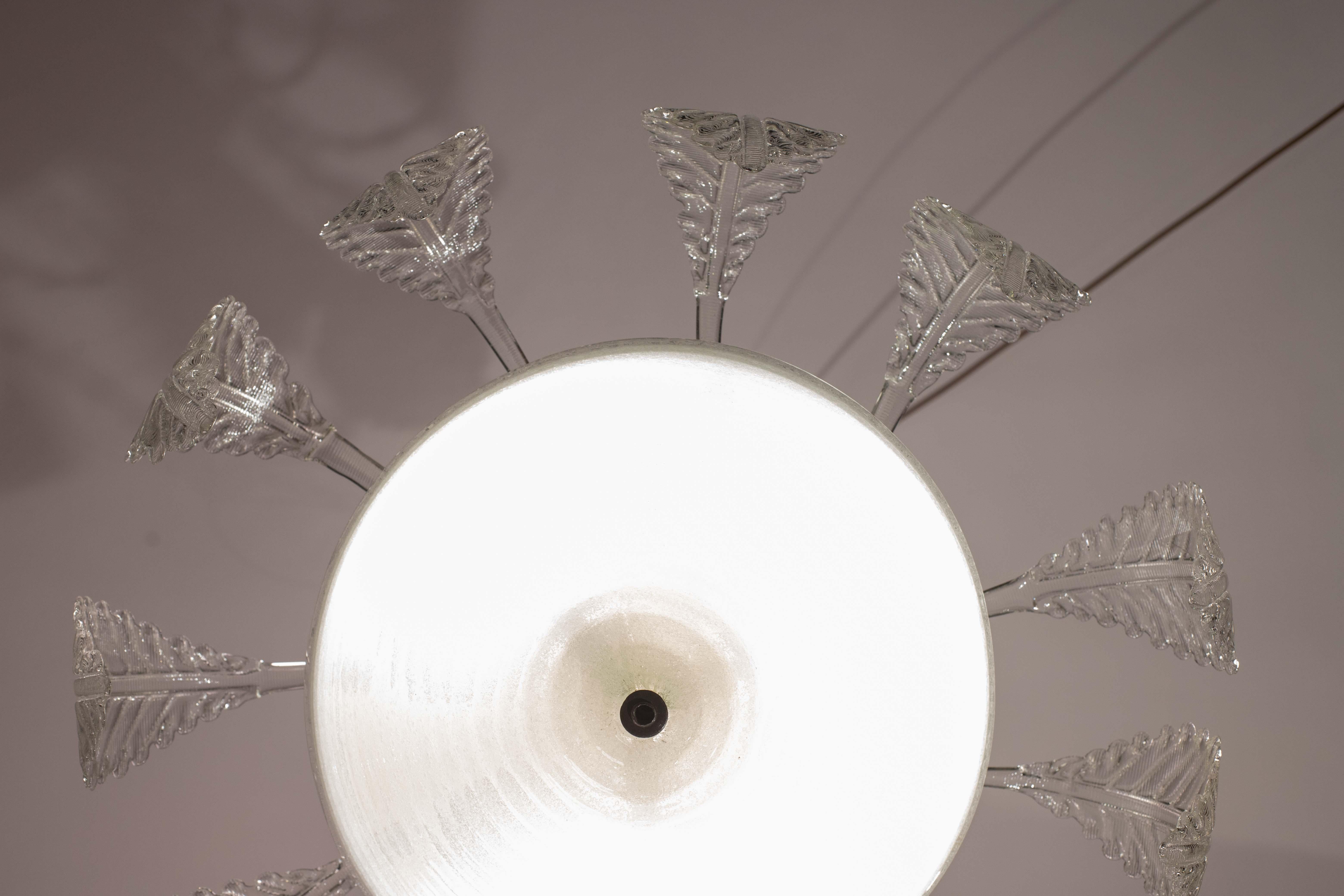 Eleganza Art Decò, lampadario Barovier&Toso, vetro di Murano, anni '50 in vendita 7