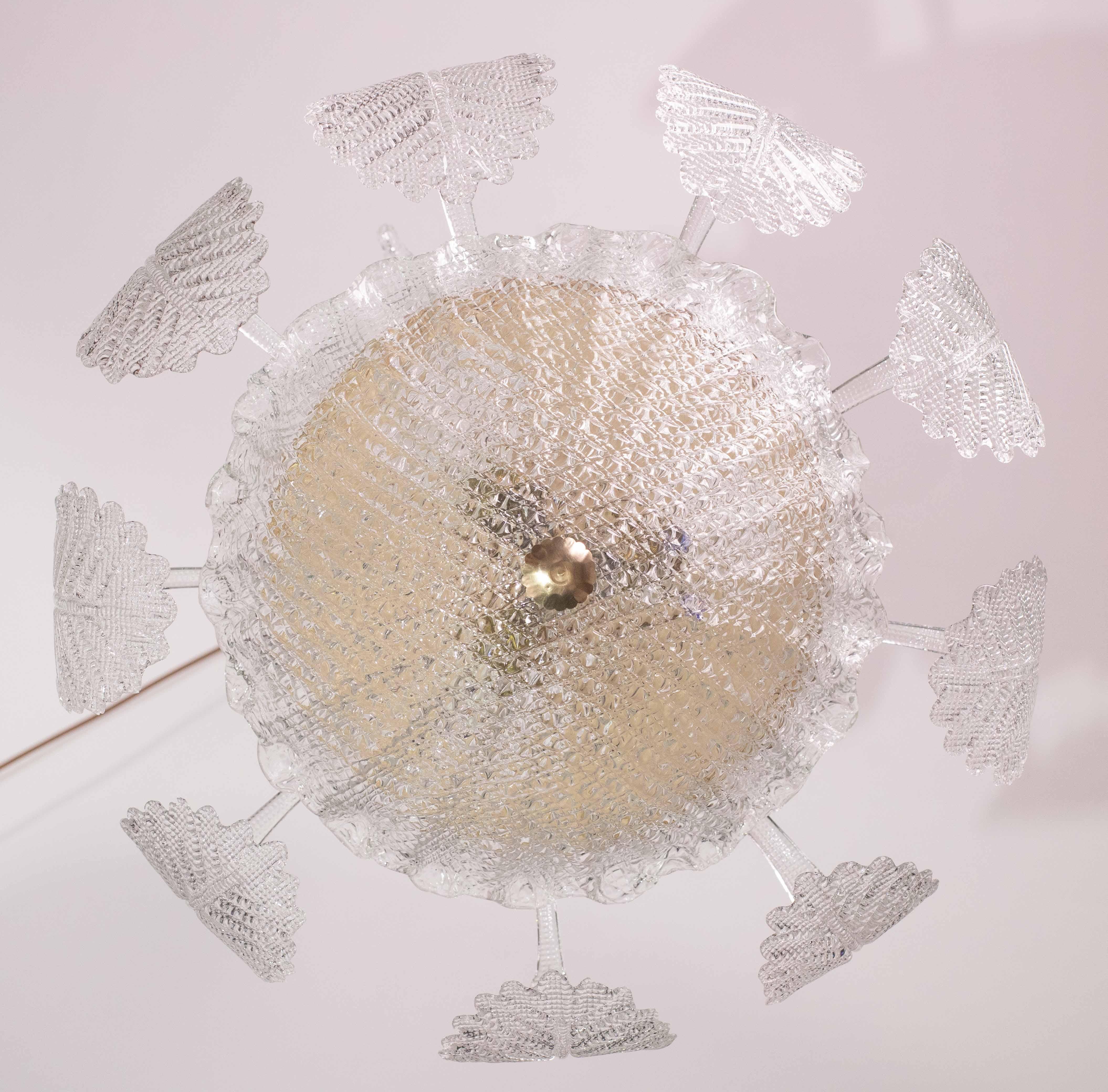 Eleganza Art Decò, lampadario Barovier&Toso, vetro di Murano, anni '50 8