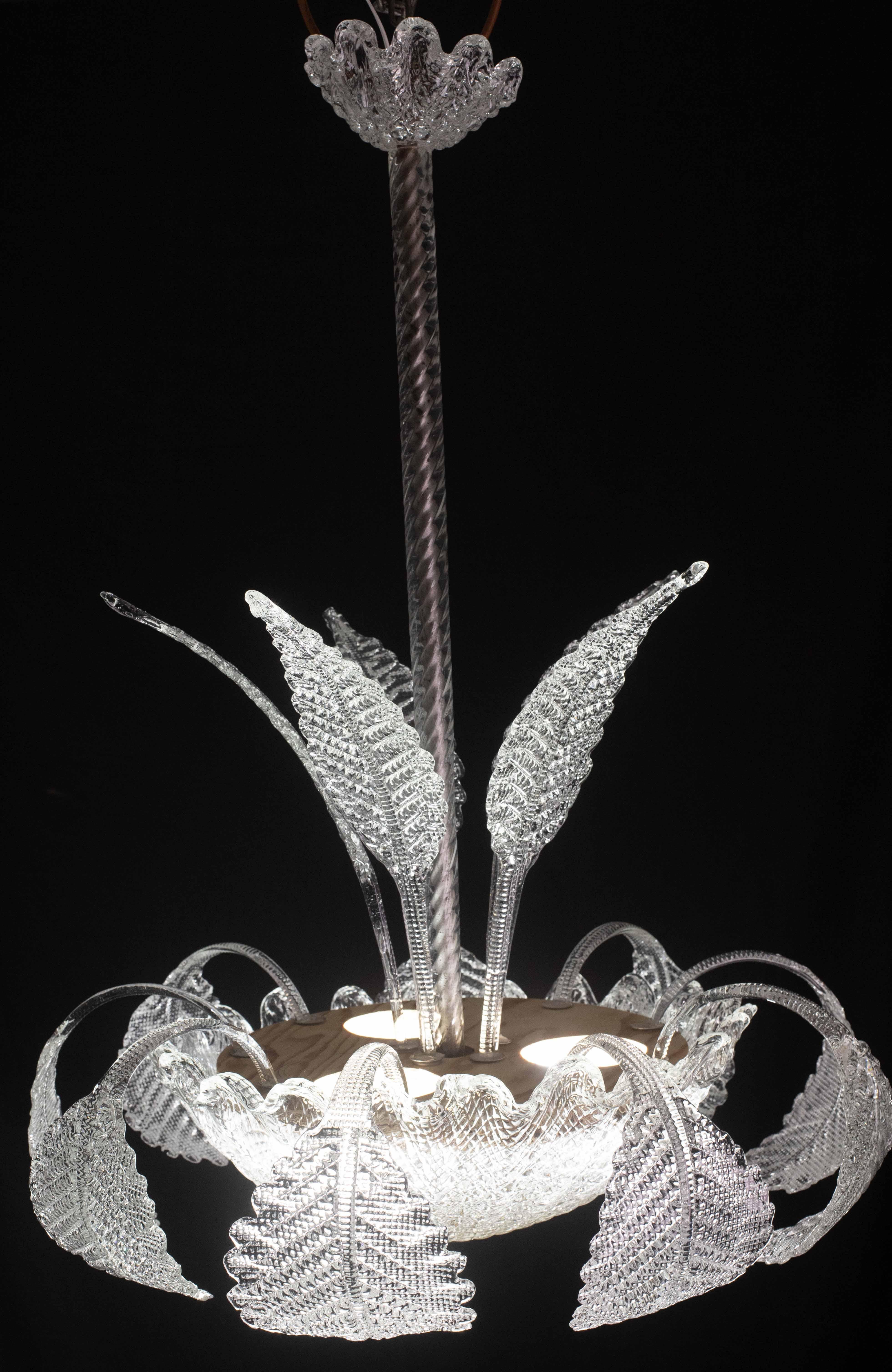 Eleganza Art Decò, lampadario Barovier&Toso, vetro di Murano, anni '50 10