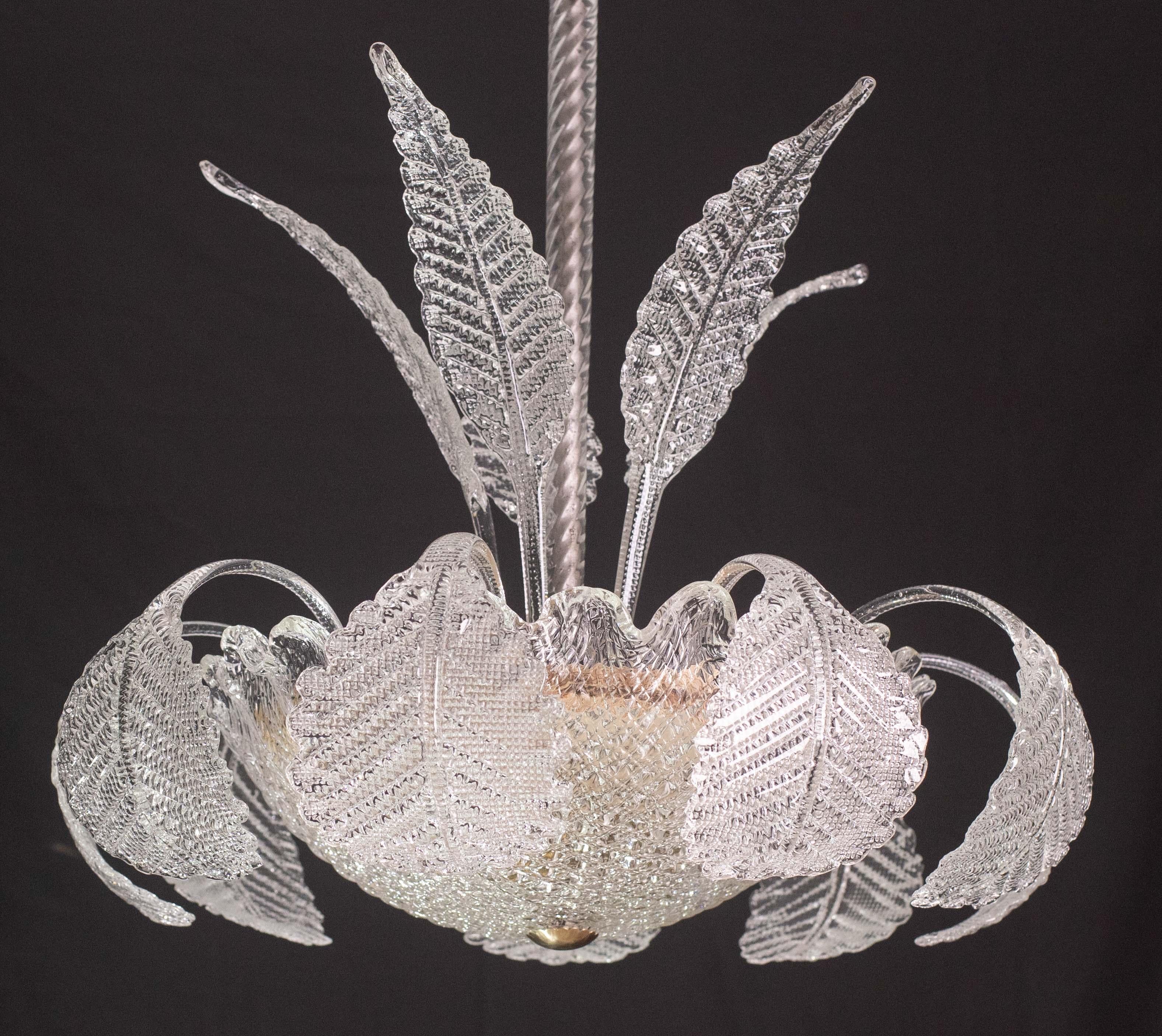 Eleganza Art Decò, lampadario Barovier&Toso, vetro di Murano, anni '50 In condizioni buone a Roma, IT