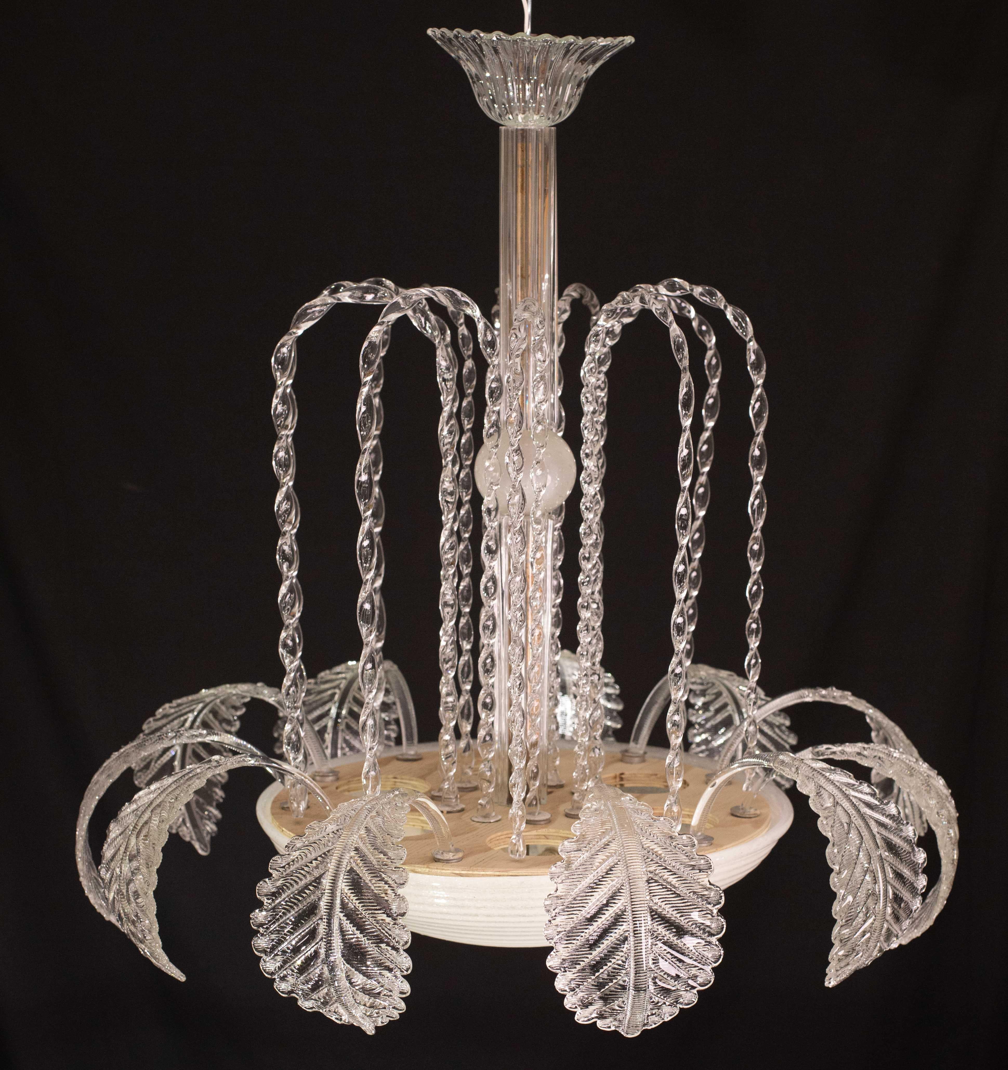 Eleganza Art Decò, lampadario Barovier&Toso, vetro di Murano, anni '50 In condizioni buone in vendita a Roma, IT
