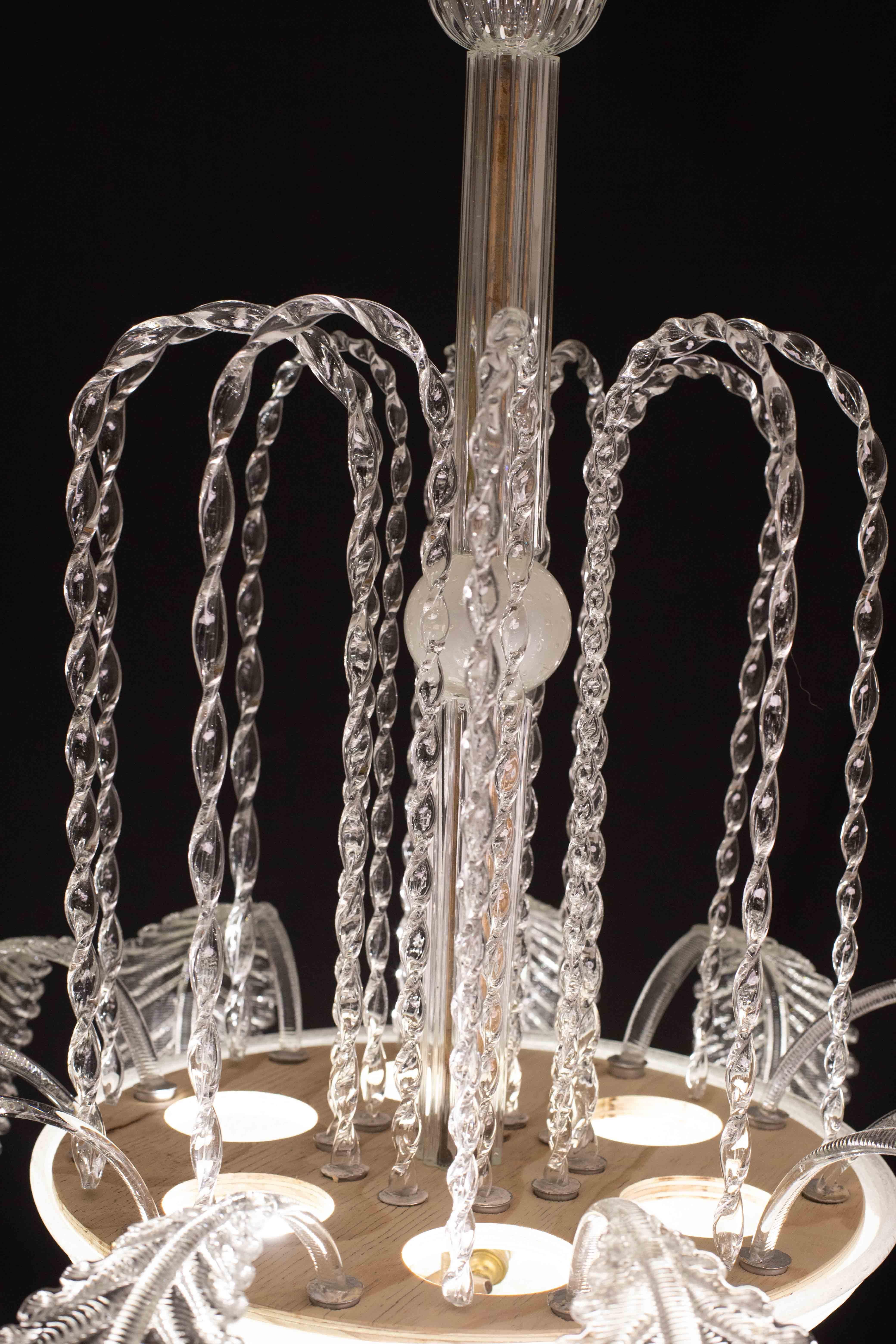 Vetro di Murano Eleganza Art Decò, lampadario Barovier&Toso, vetro di Murano, anni '50 in vendita