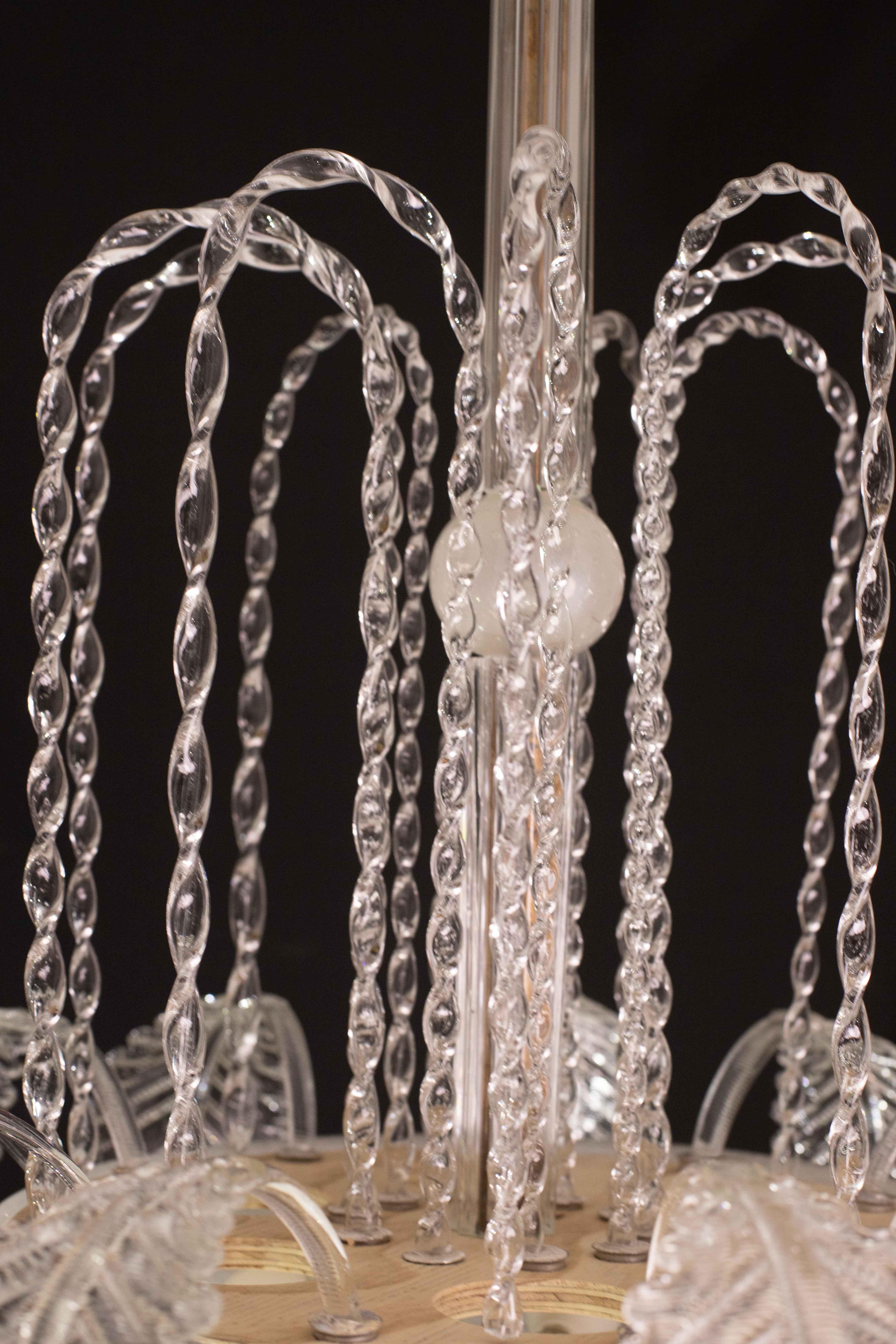 Eleganza Art Decò, lampadario Barovier&Toso, vetro di Murano, anni '50 in vendita 4