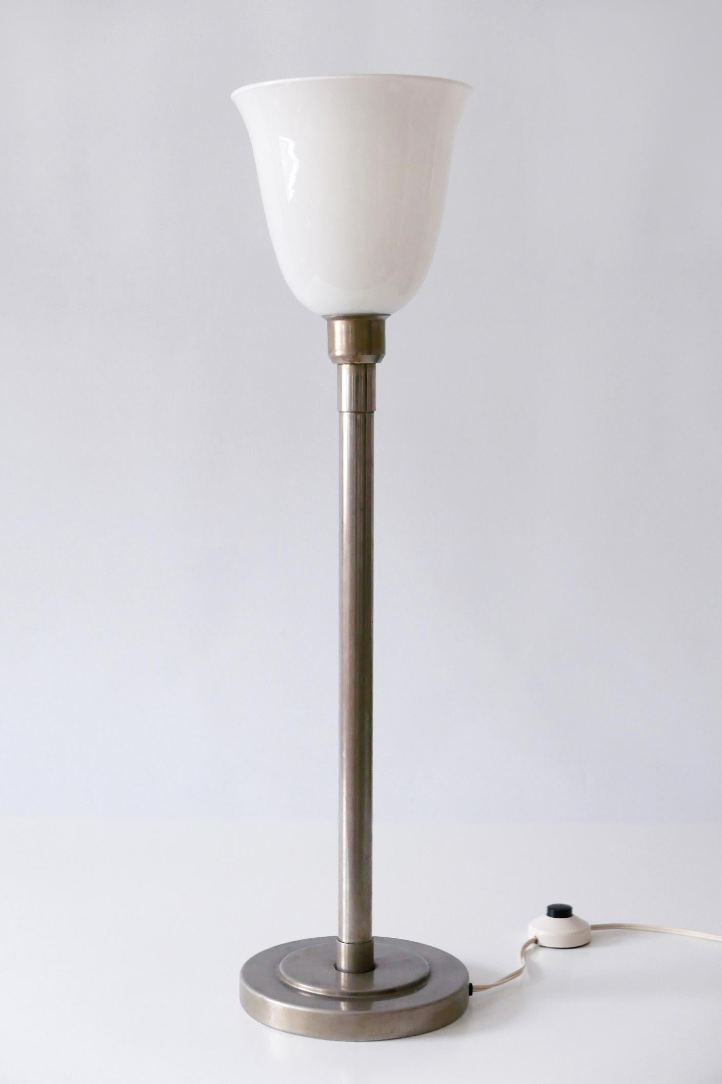 Elegant Art Deco Bauhaus Nickel-Plated Brass Table Lamp or Floor Light, 1930s For Sale 2