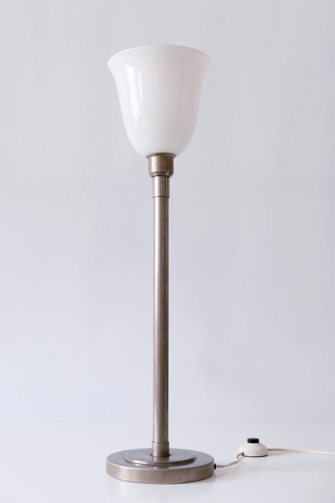 Elegant Art Deco Bauhaus Nickel-Plated Brass Table Lamp or Floor Light, 1930s For Sale 3