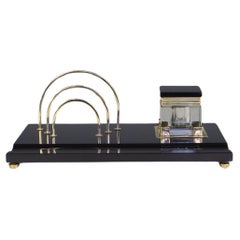 Elegance Art Deco Black & Gold Desk Tidy