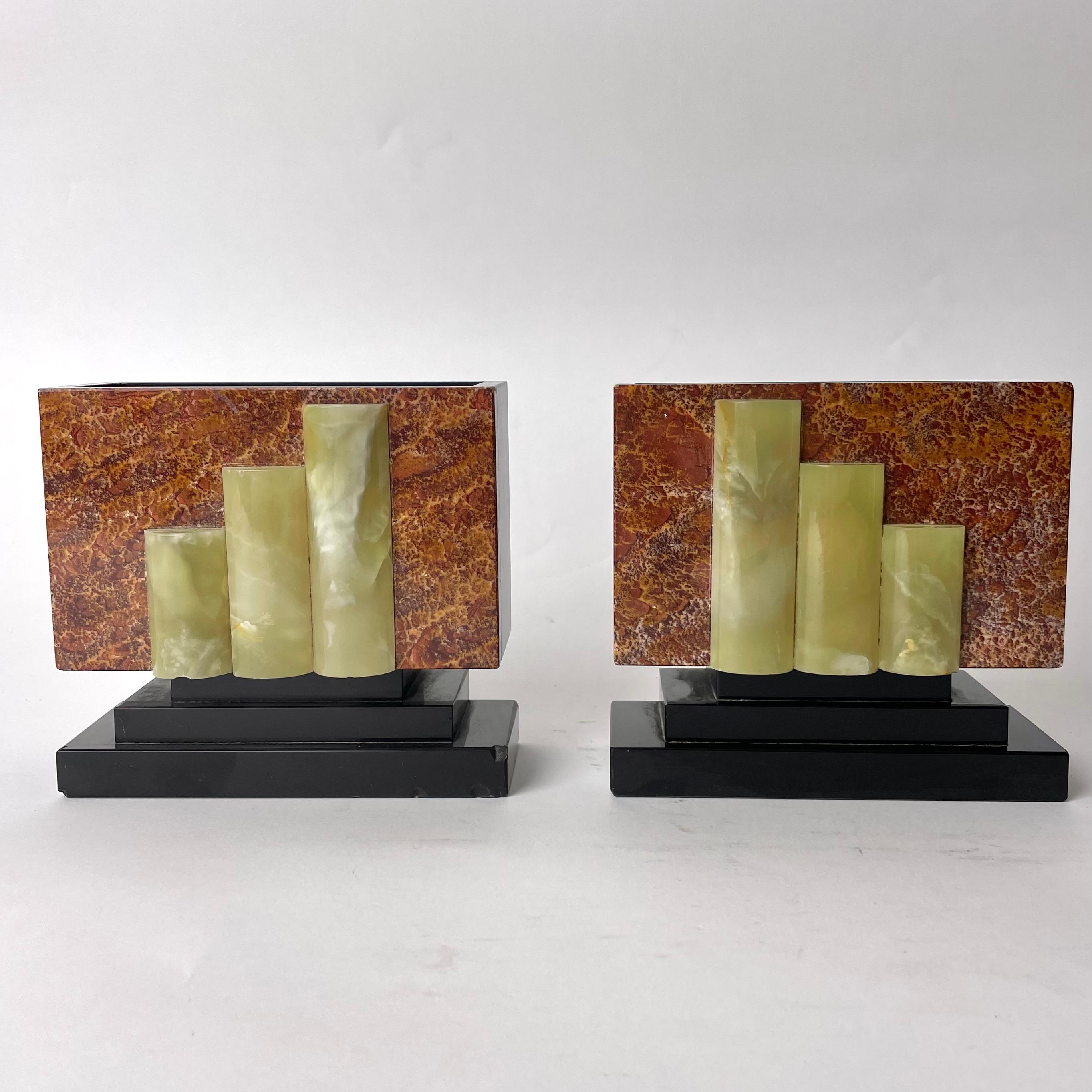 Elegant Art Deco Bookstands, Featuring 3 Marble Types, 1920s-1930s

These elegant and refined bookstands in 1920s or 1930s Art Deco reflect the sensibilities of the period, that being a fascination for the pure form as well as exclusivity in