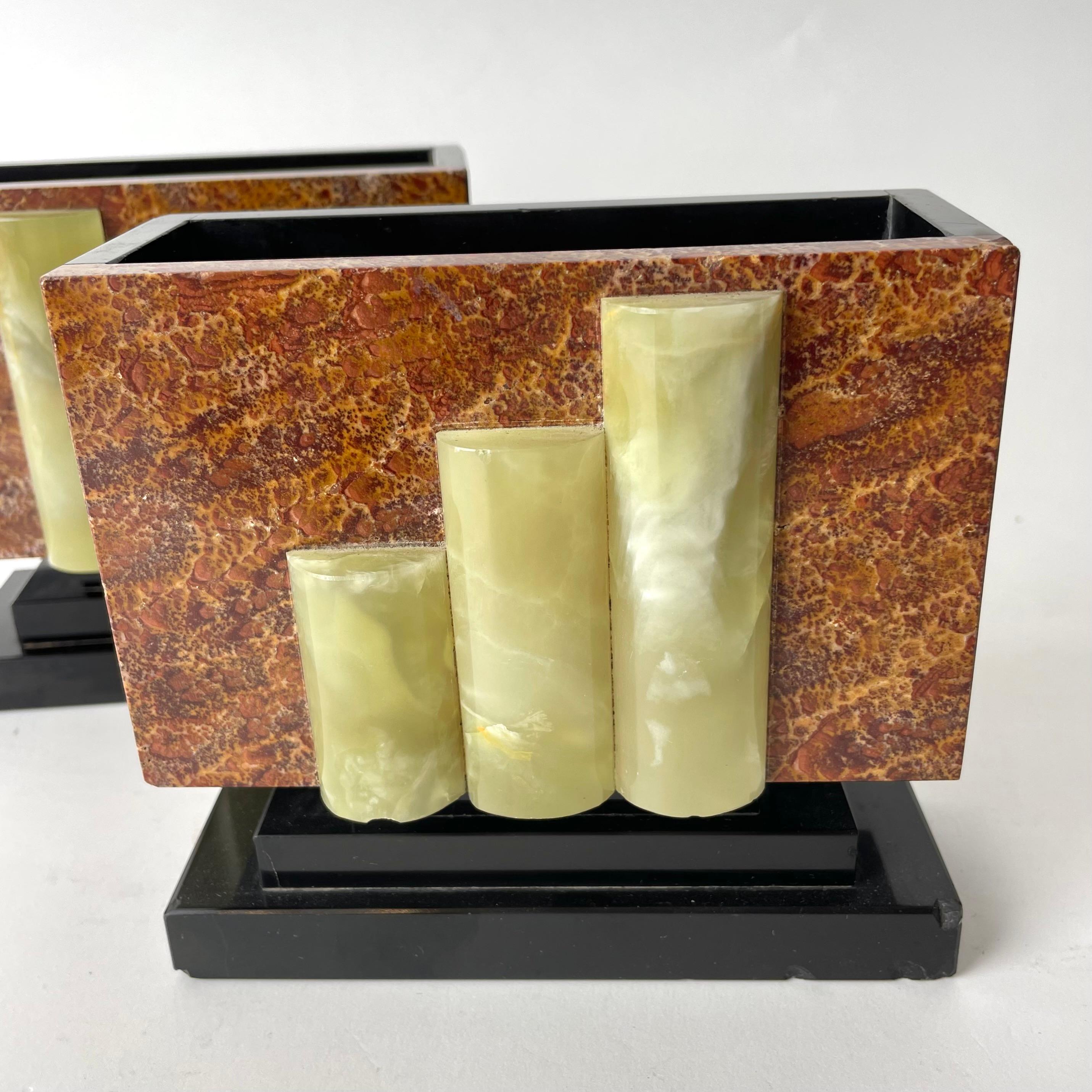 Elegant Art Deco Bookstands, Featuring 3 Marble Types, 1920s-1930s 2