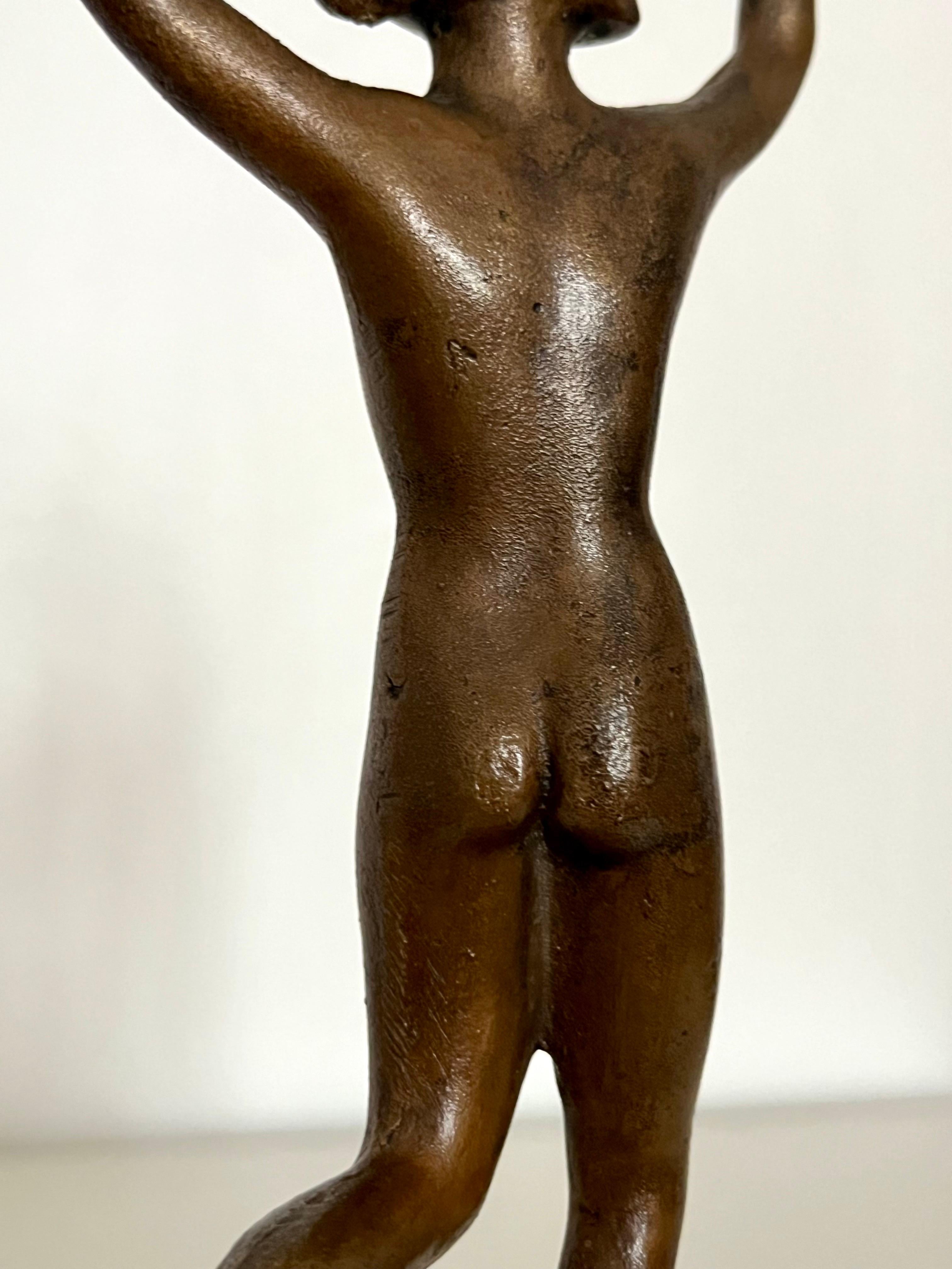 Elegant Art Deco Bronze Figure of a Dancing Woman, Sweden, 1930s For Sale 8