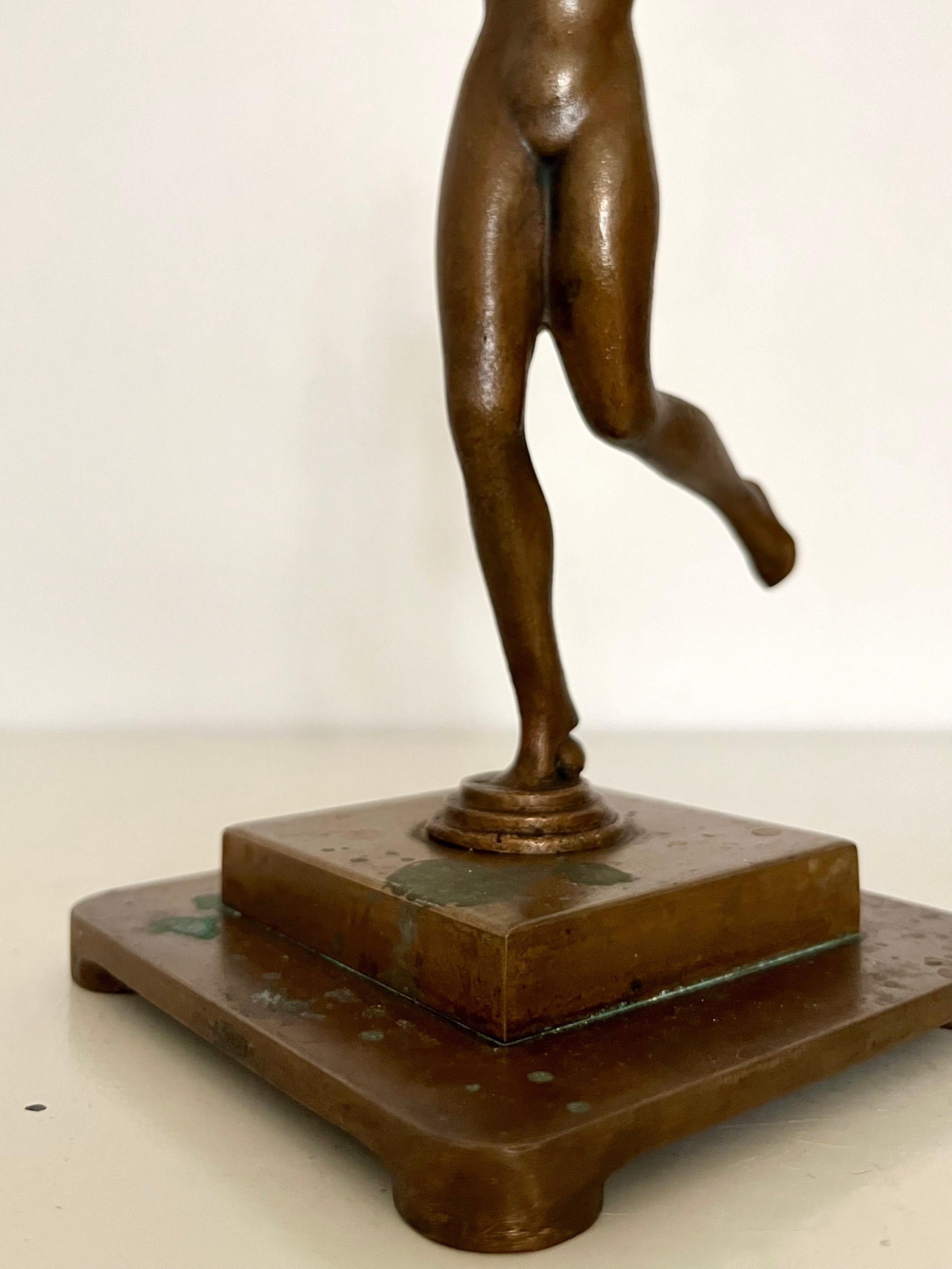 Elegant Art Deco Bronze Figure of a Dancing Woman, Sweden, 1930s For Sale 9