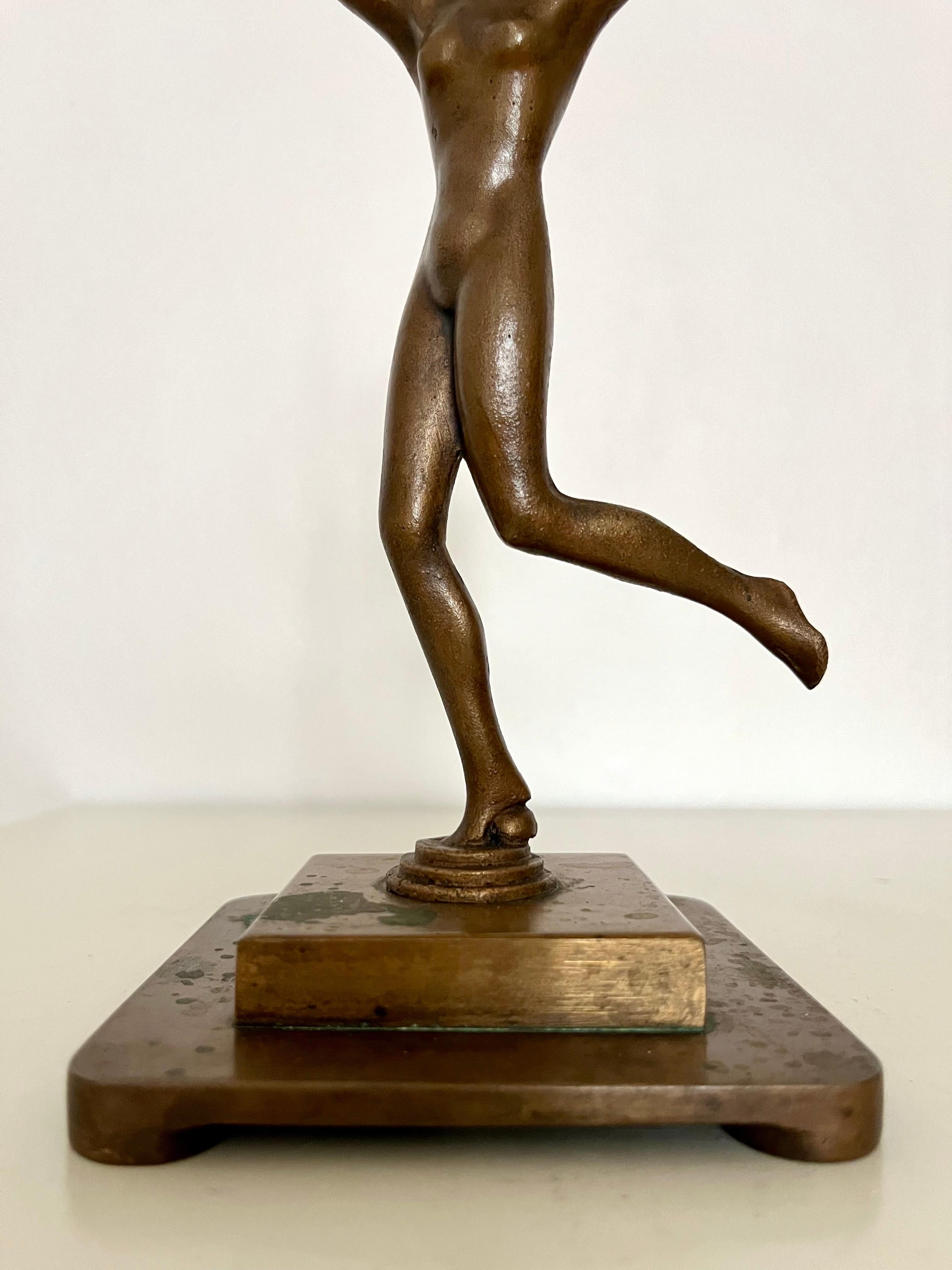 Elegant Art Deco Bronze Figure of a Dancing Woman, Sweden, 1930s For Sale 10
